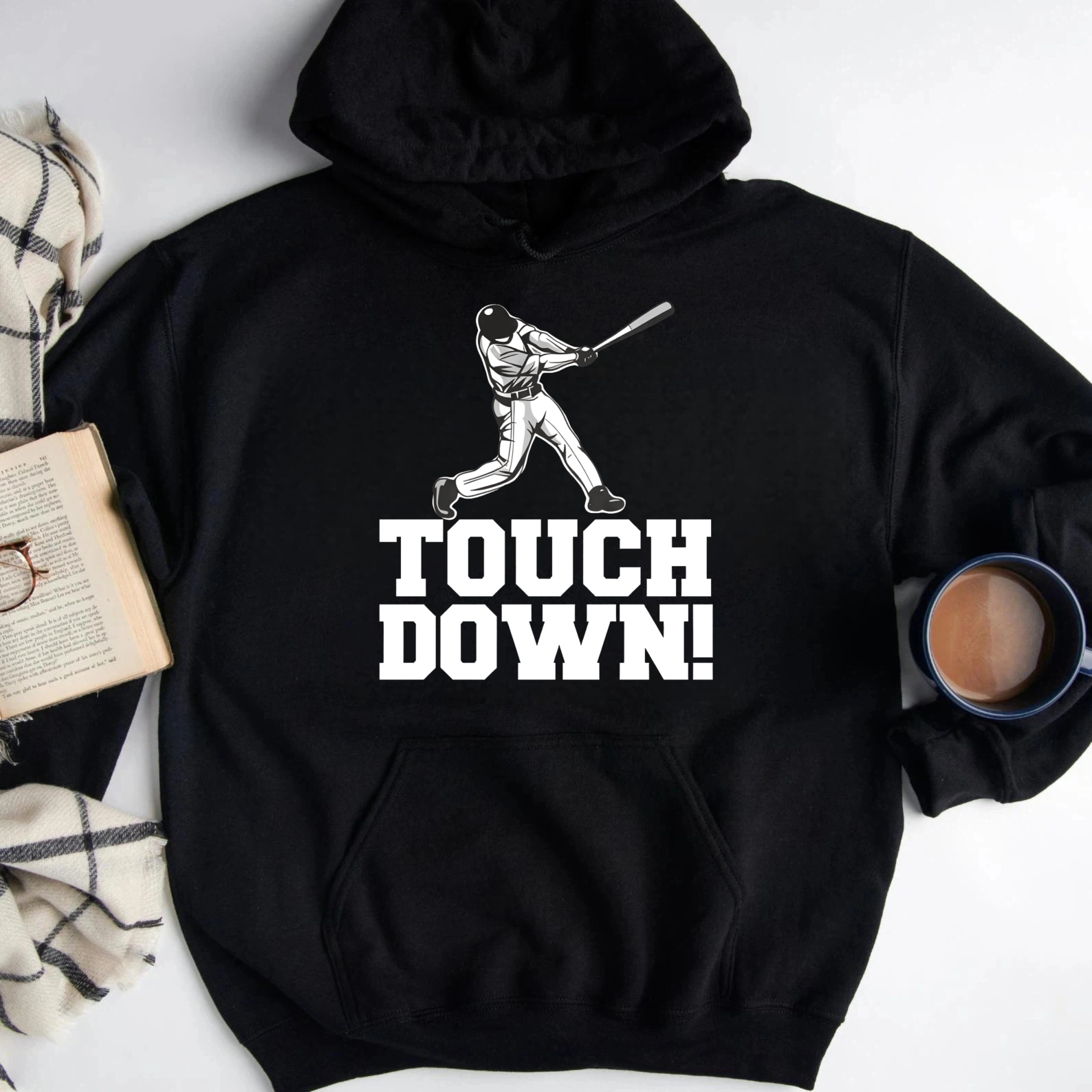 Dorawear™ Touch Down Baseball Player Hoodie Sport Sweatshirt Unisex Casual Wear