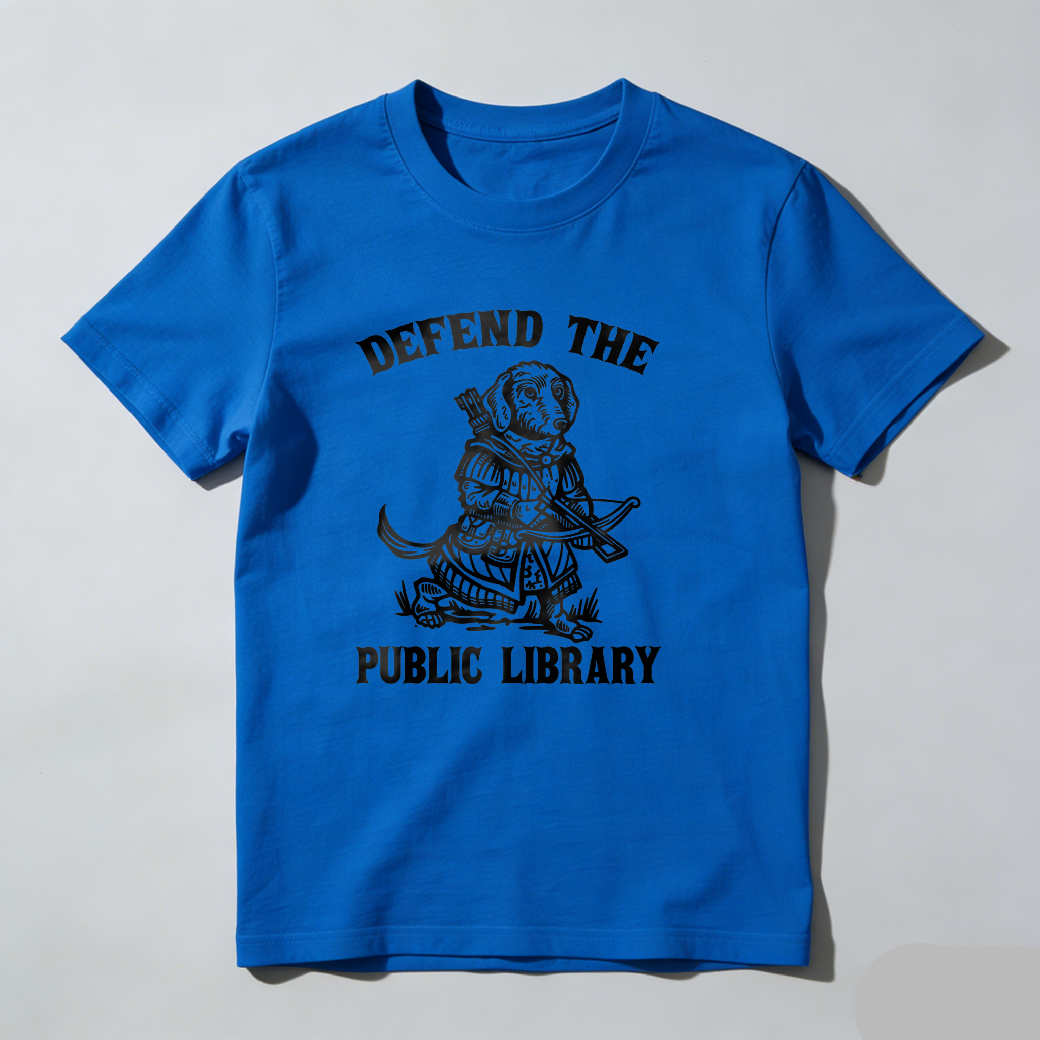 Dorawear™ Defend The Public Library Dog With Sword T Shirt