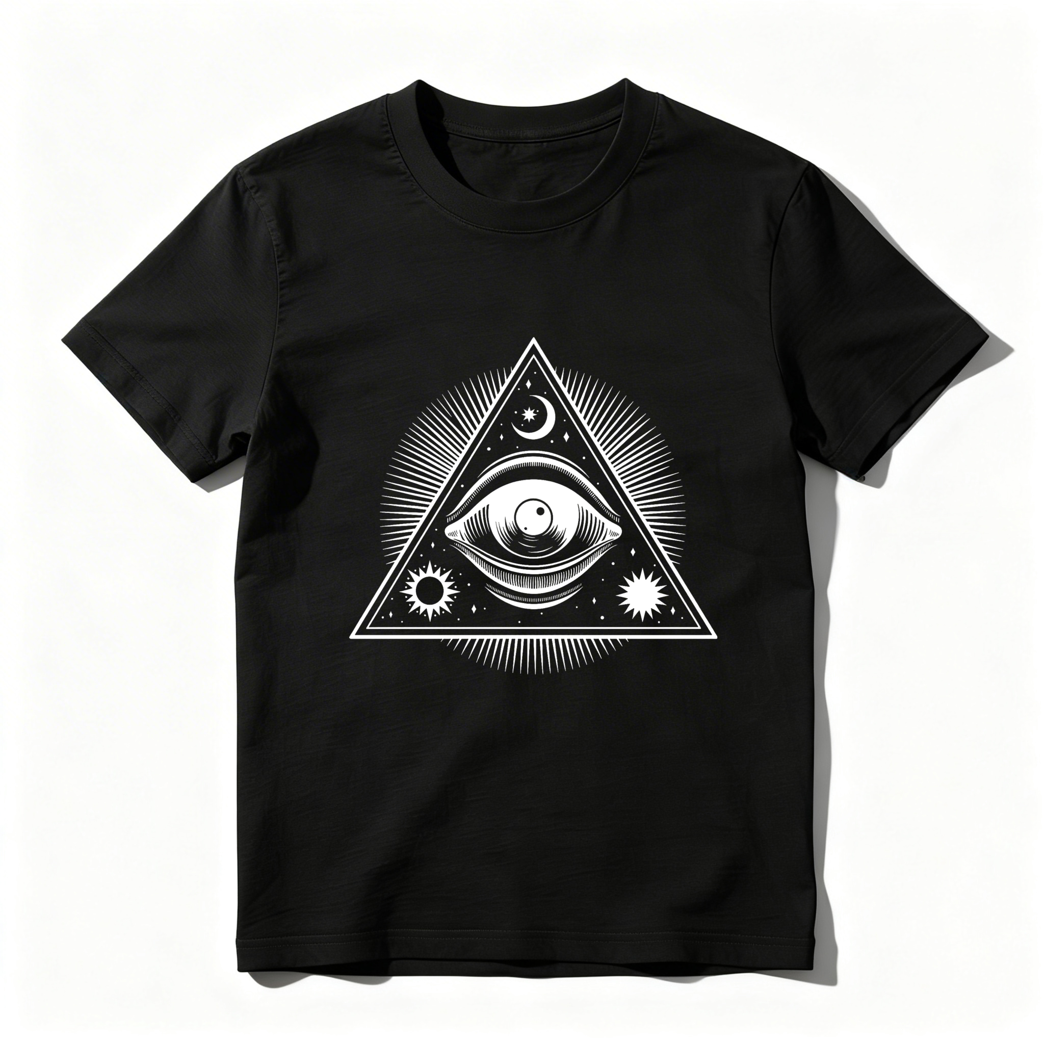 Dorawear™ All Seeing Eye In Triangle With Sun Moon Stars T Shirt