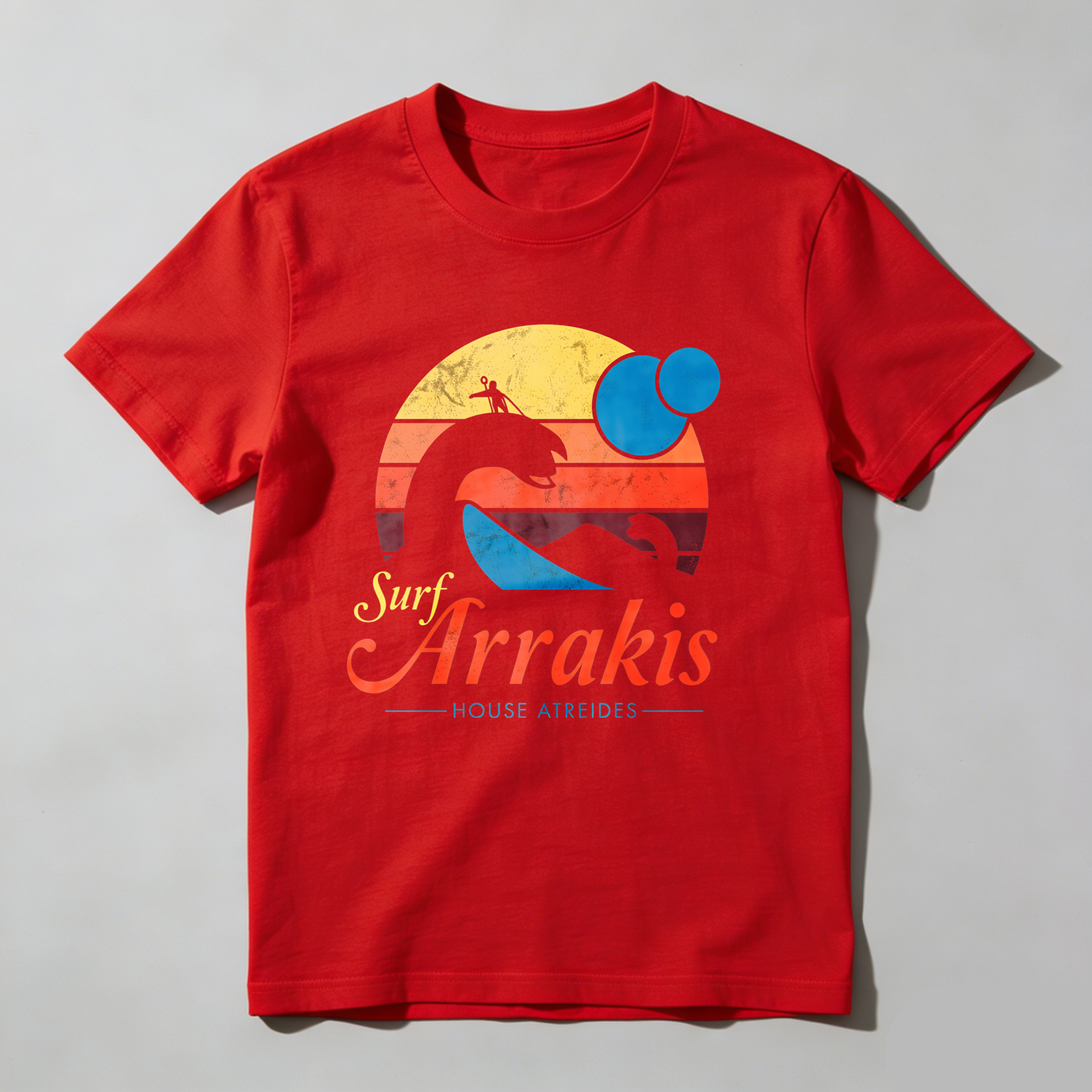 Dorawear™ Surf Arrakis House Atreides Sunset Wave Rider T Shirt