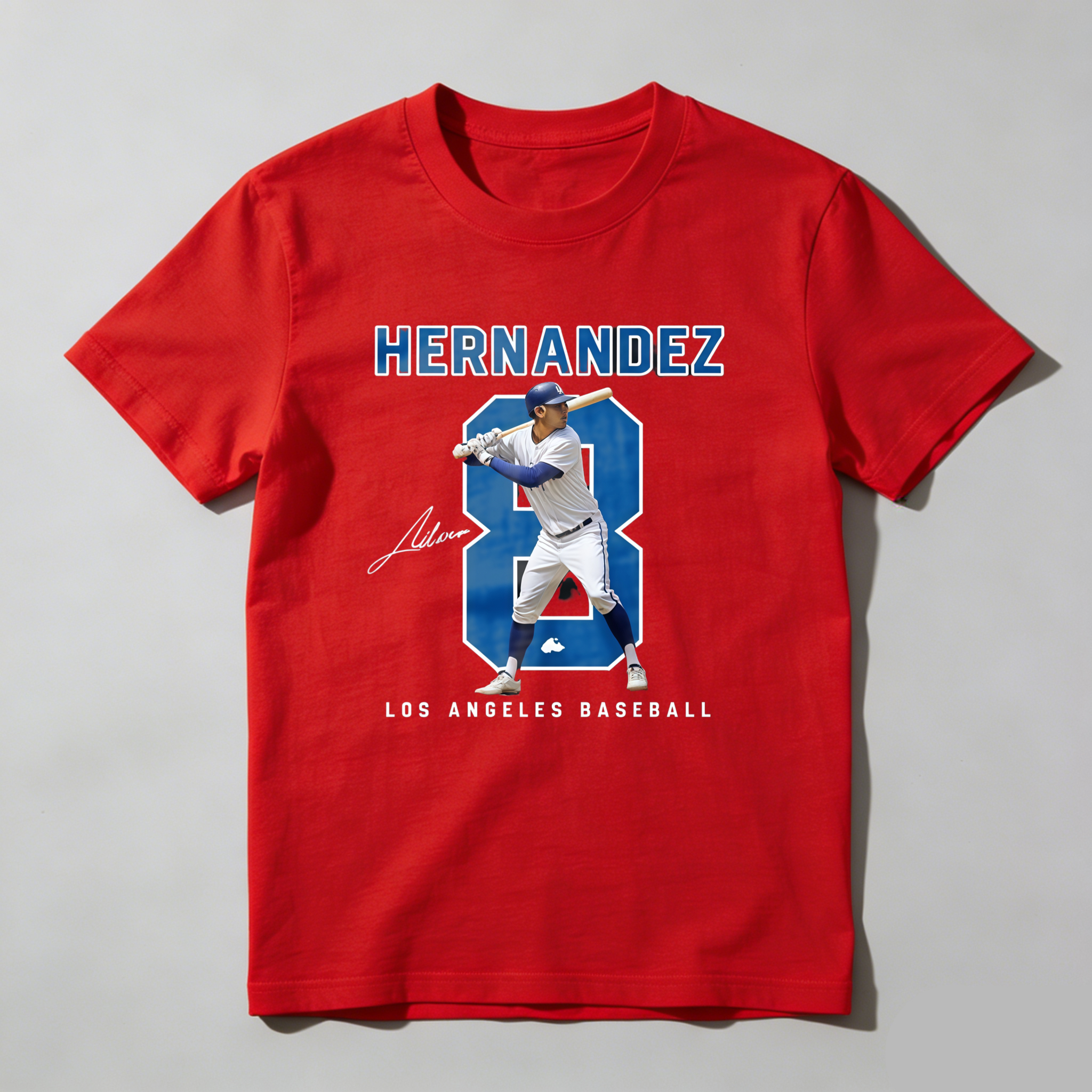 Dorawear™  Hernandez Number Eight Baseball Player Signature Los Angeles T Shirt