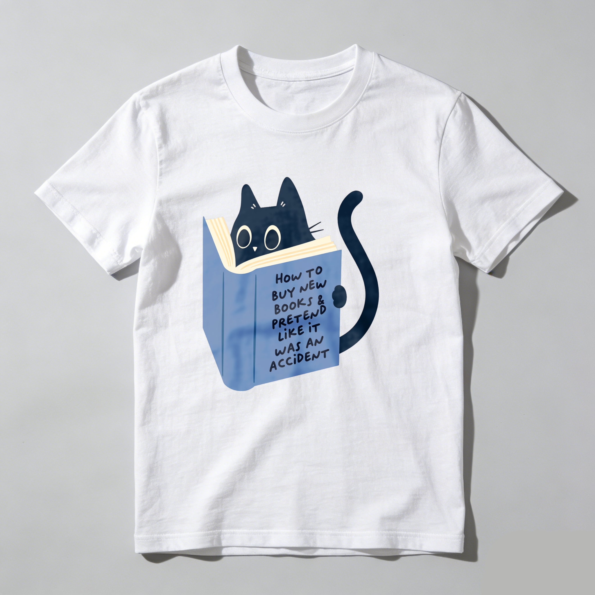 Dorawear Cat Reading Book With Text On Cover T Shirt