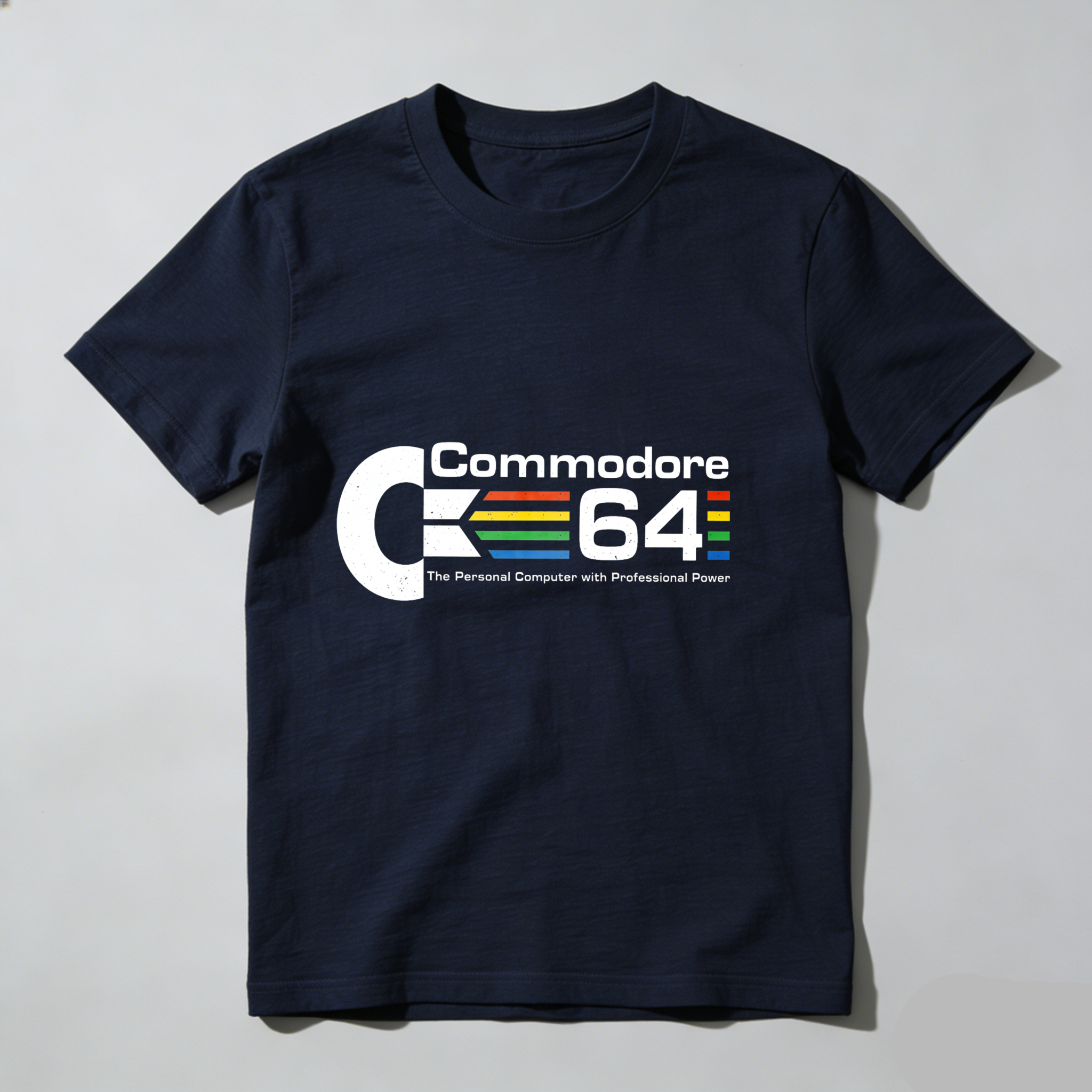 Dorawear™ Commodore C64 Logo With Rainbow Stripes T Shirt