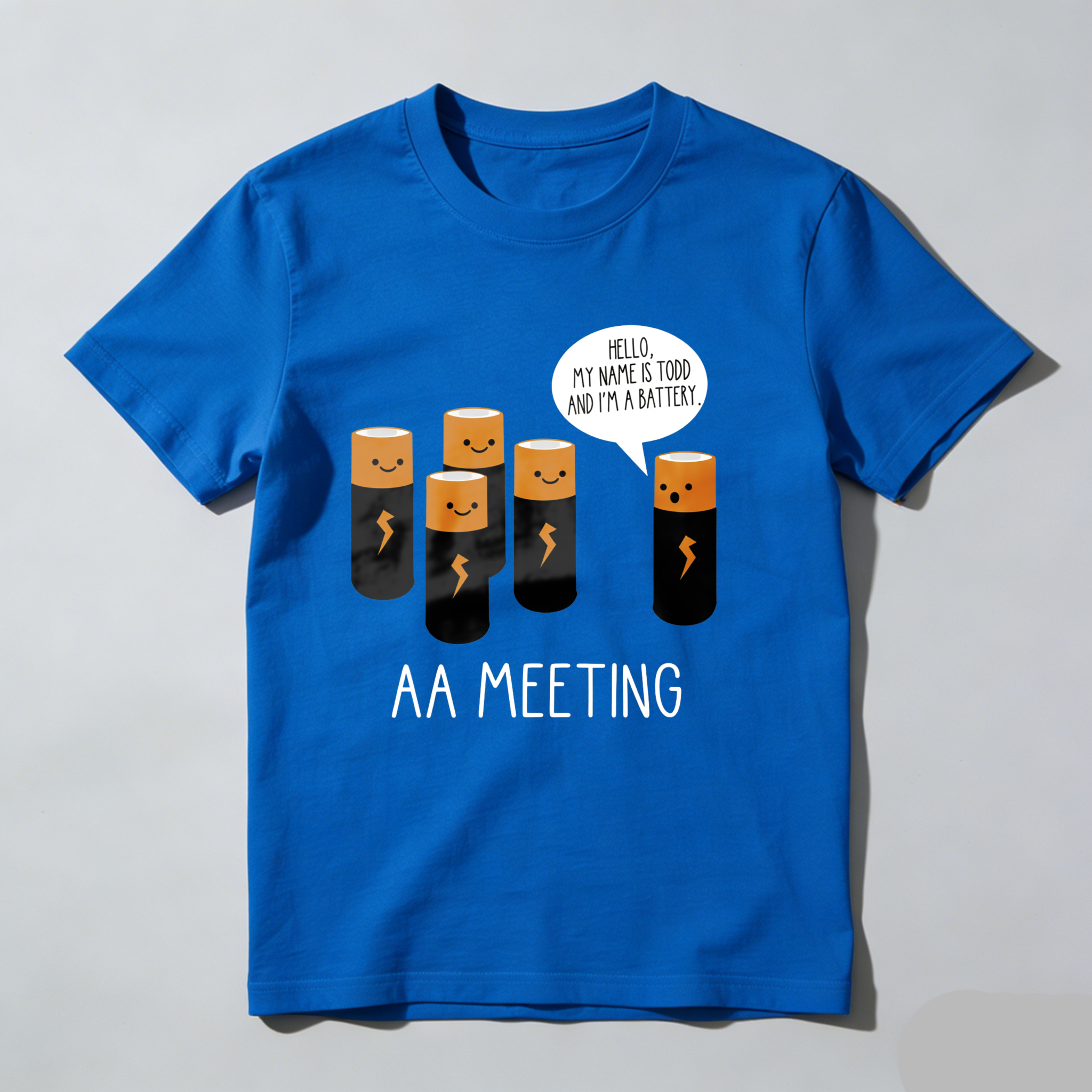 Dorawear™ Battery Characters With Speech Bubble And Text T Shirt