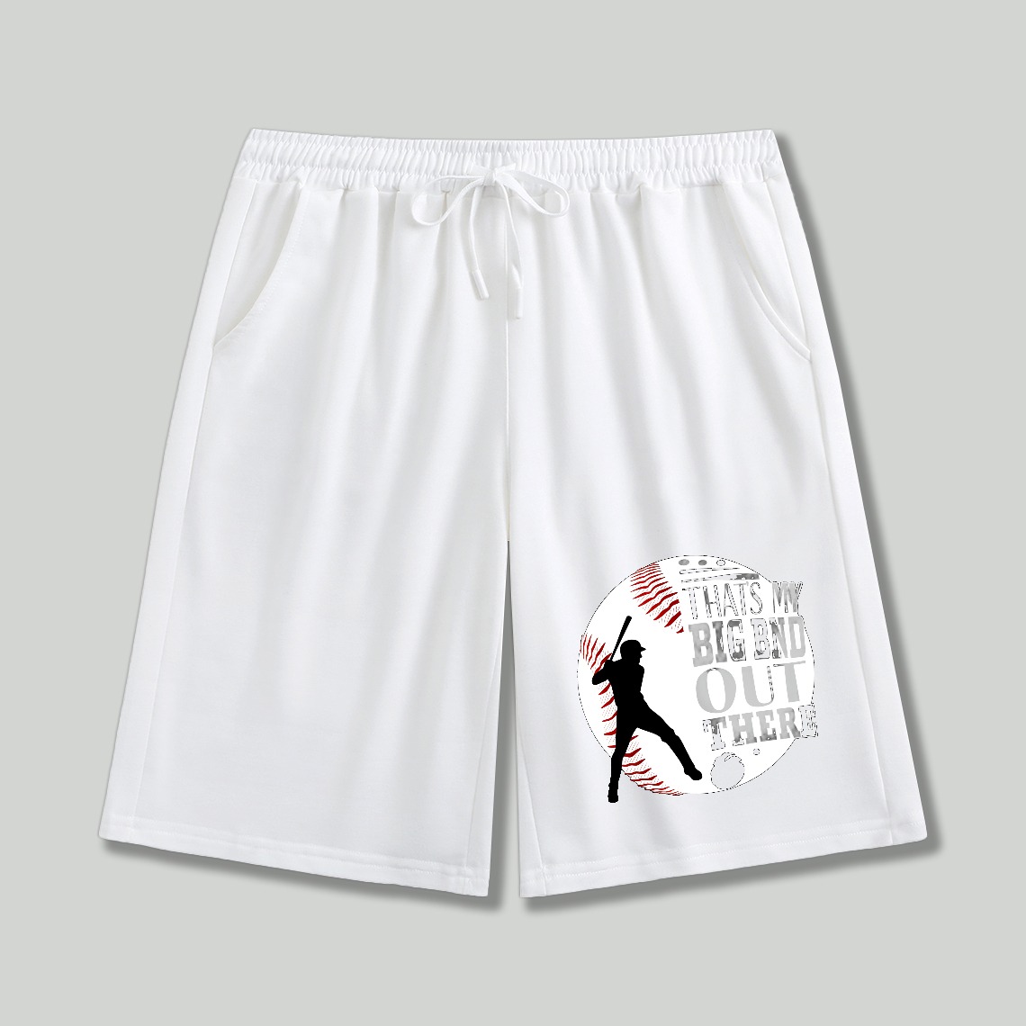 Dorawear™ Baseball Player Silhouette With Text Thats A Big Bird Out There Shorts-Dorawear