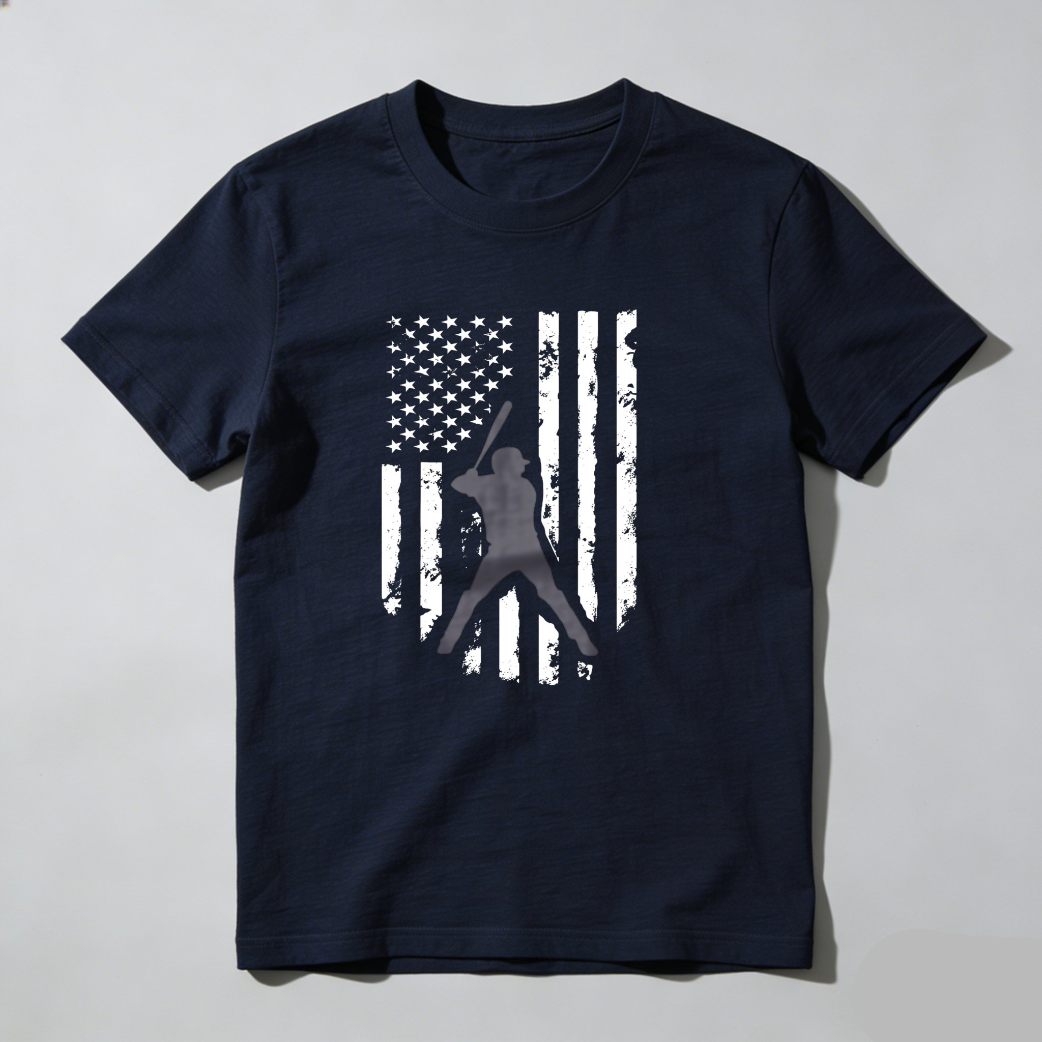 Dorawear™ American Flag With Baseball Player Silhouette  T Shirt