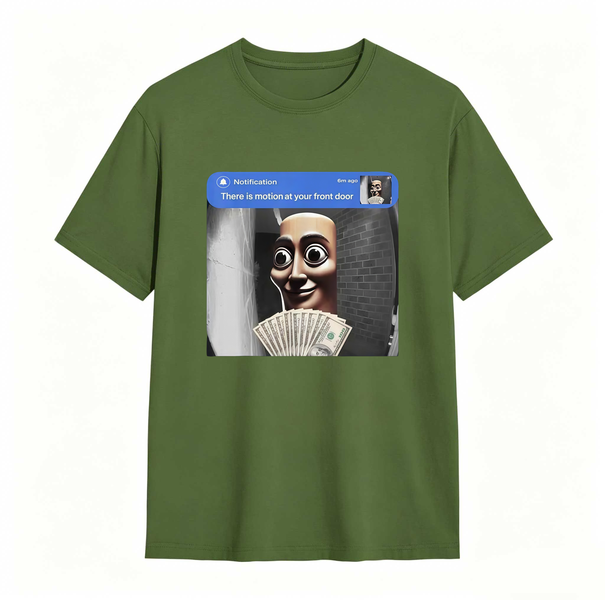  Dorawear™“There is movement at your front door” Tung Tung Tung Sahur meme cotton T-shirt