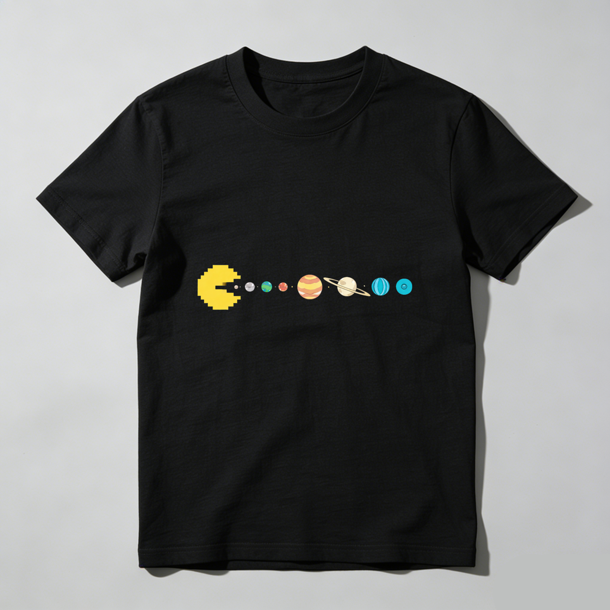 Dorawear™ Pacman Solar System Pure Cotton Short Sleeve T Shirt-Dorawear