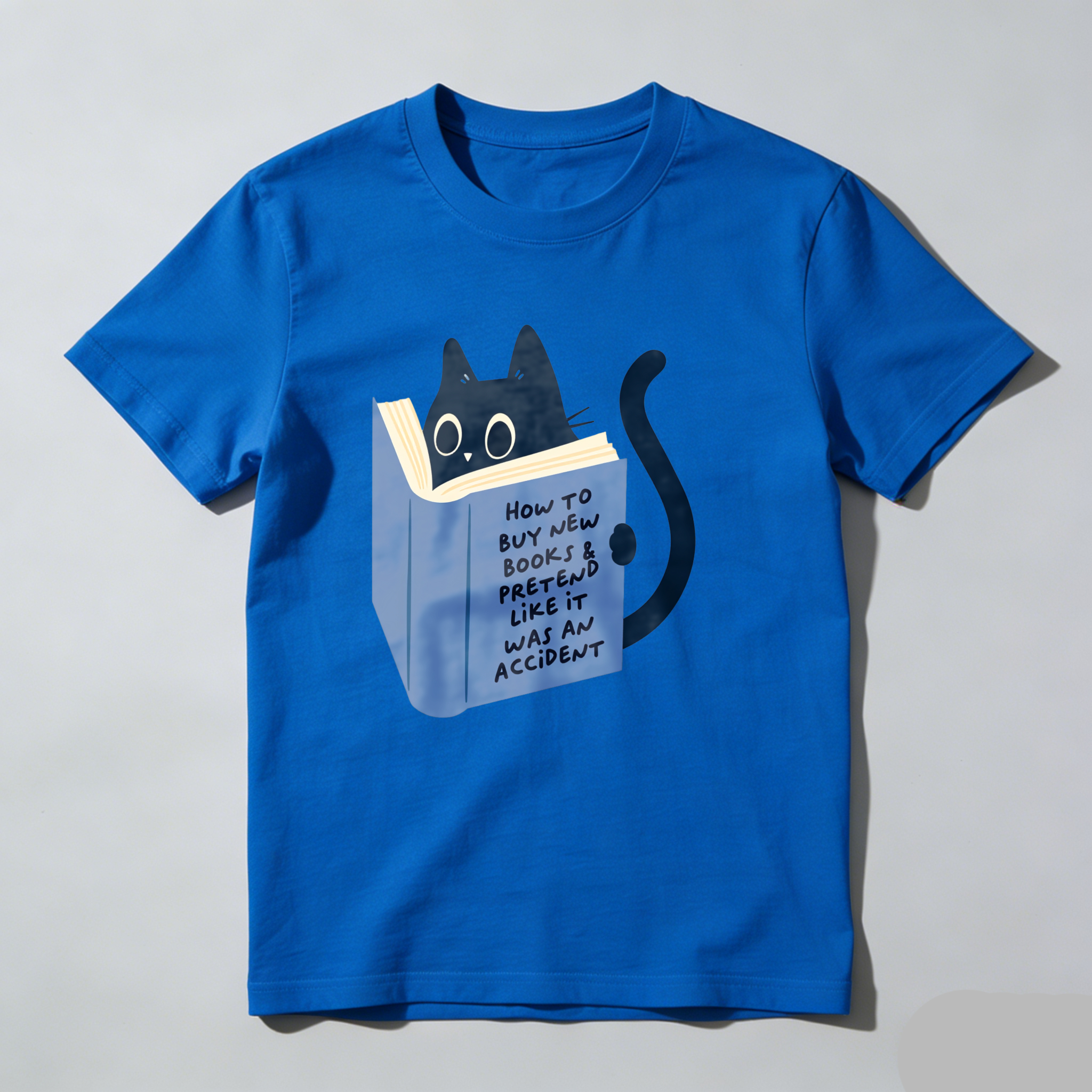 Dorawear Cat Reading Book With Text On Cover T Shirt