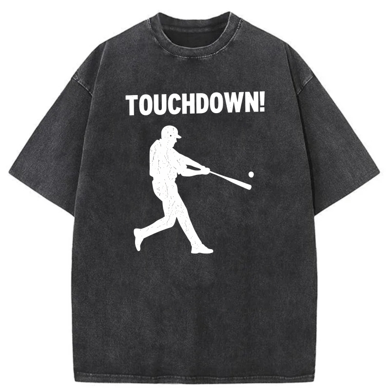 Dorawear™  Touchdown Baseball Player Silhouette Washed Cotton T-Shirt