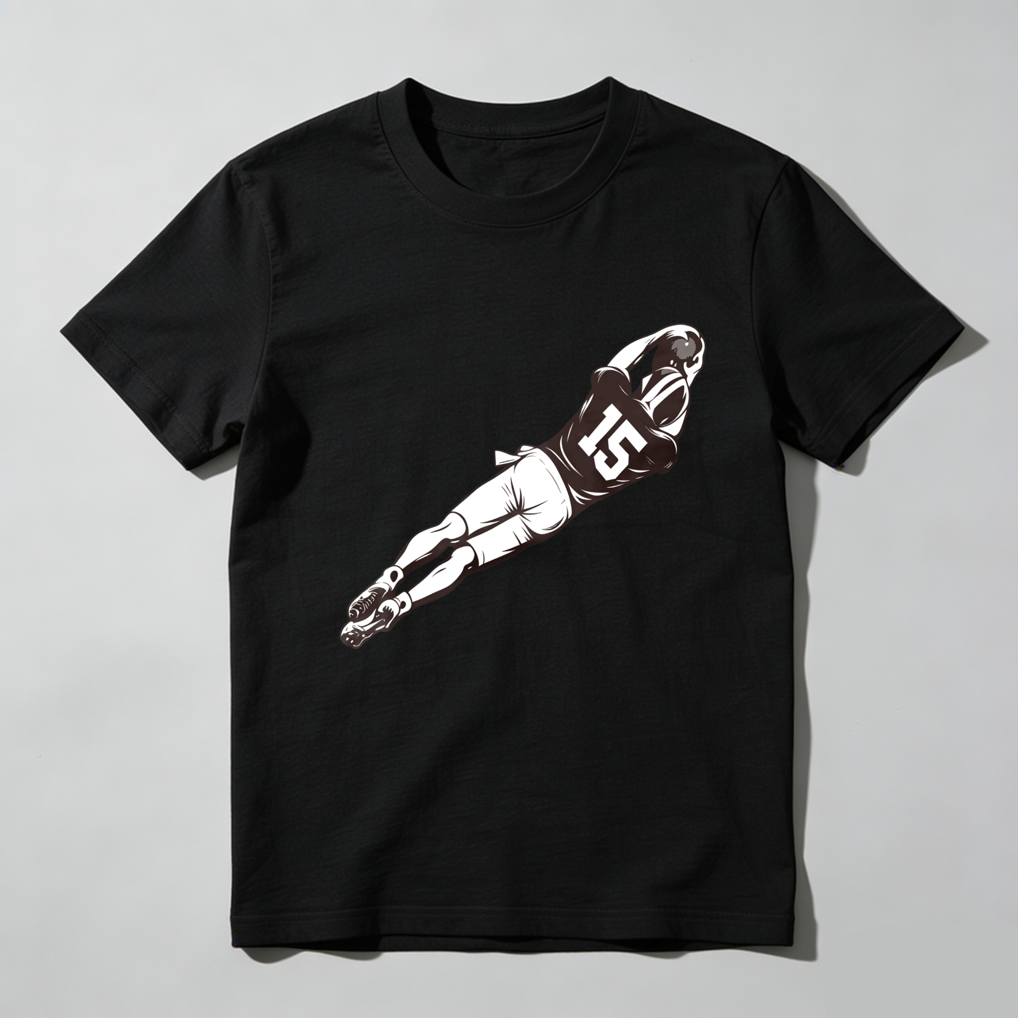 Dorawear™Football Player In Mid Air Catching Ball T Shirt