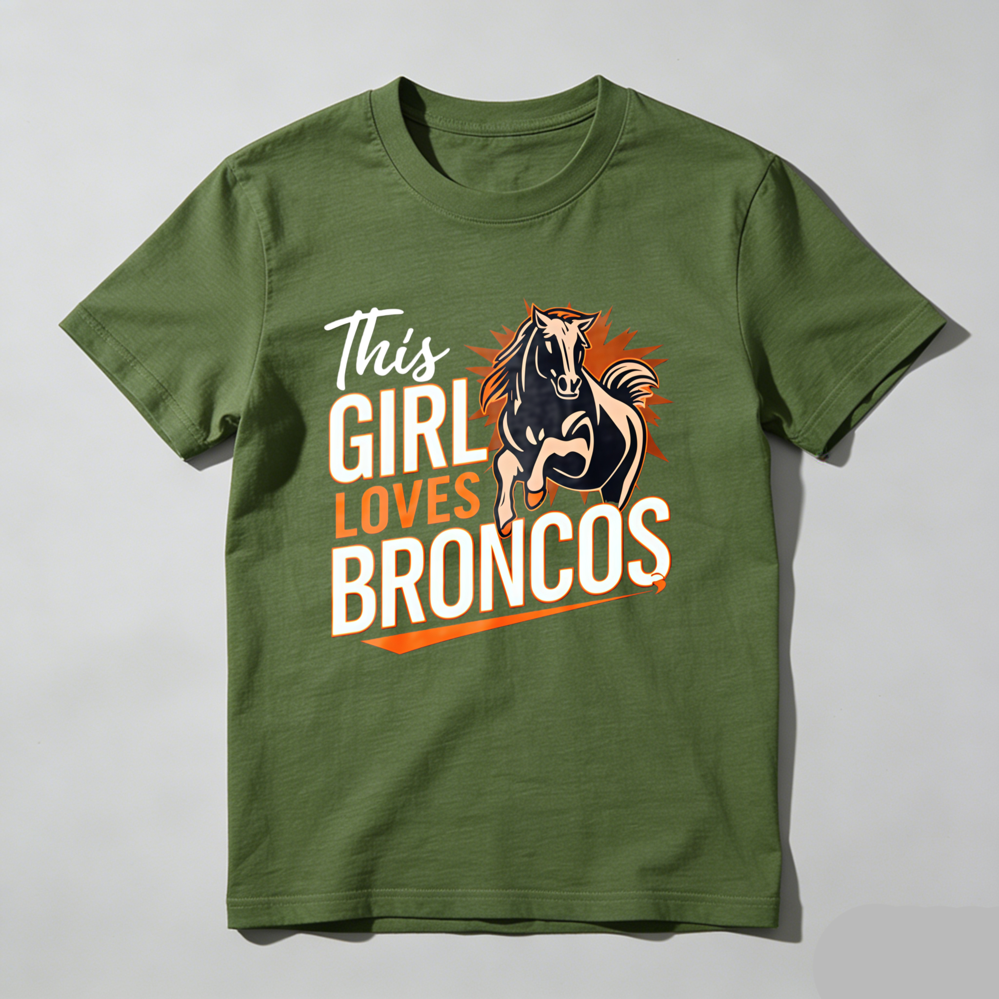 Dorawear™  This Girl Loves Broncos Horse T Shirt