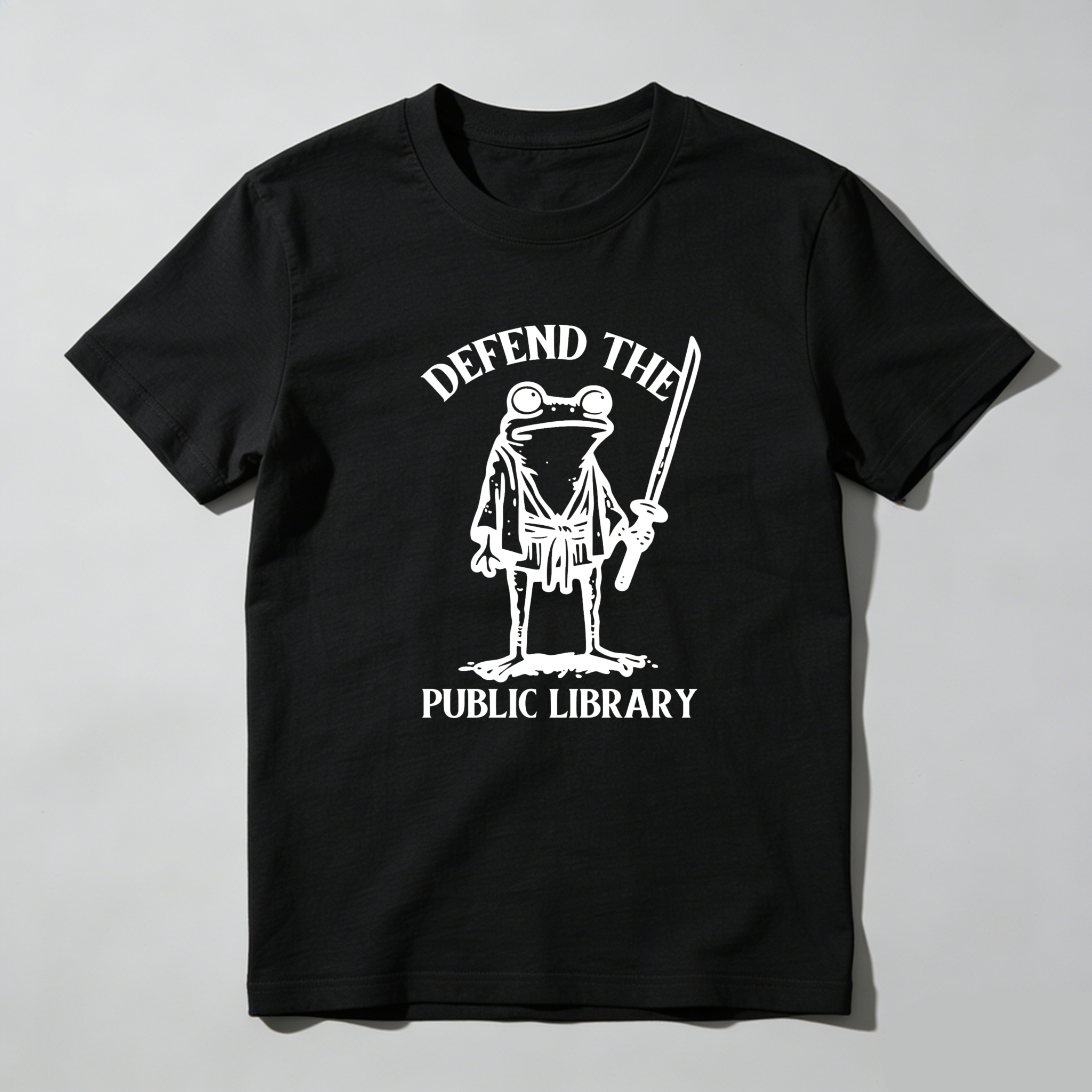Dorawear Defend The Public Library Frog Samurai T Shirt