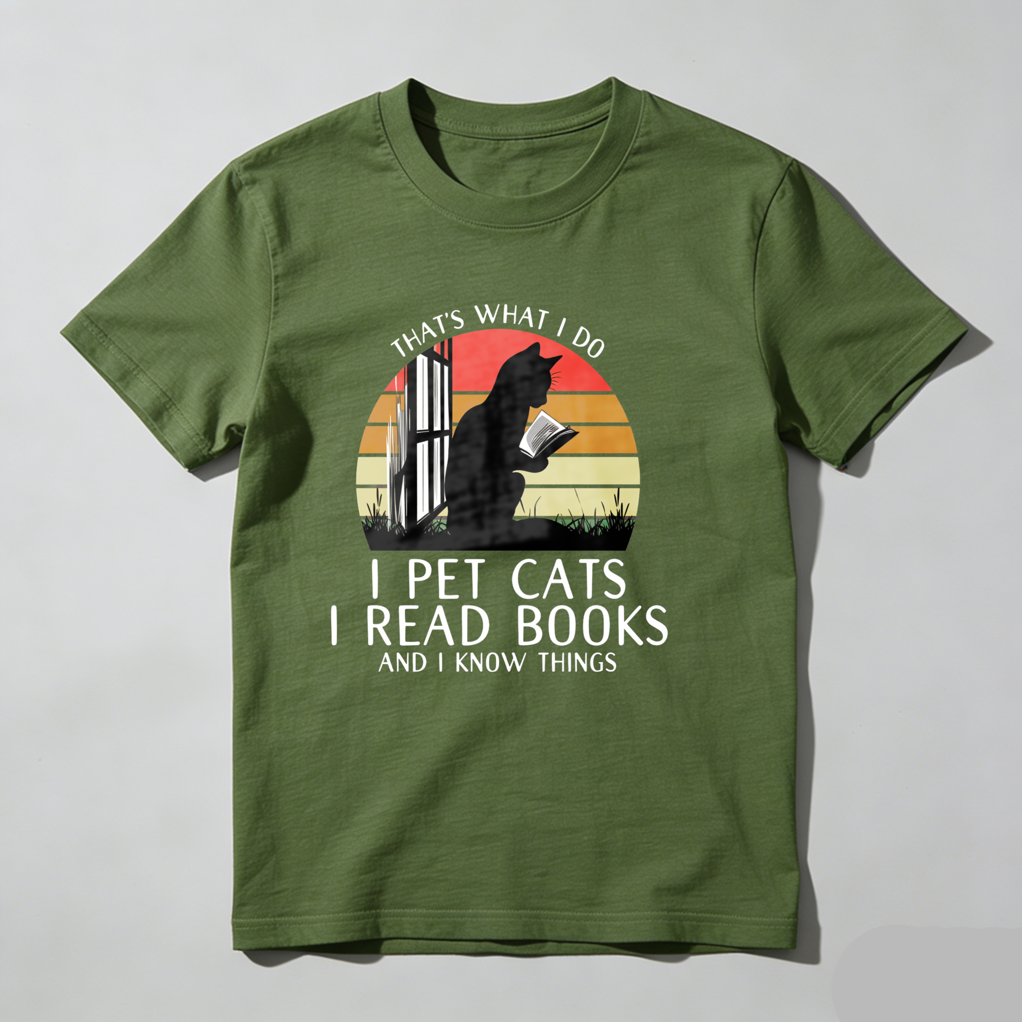 Dorawear™ That's What I Do I Pet Cats I Read Books And I Know Things T Shirt