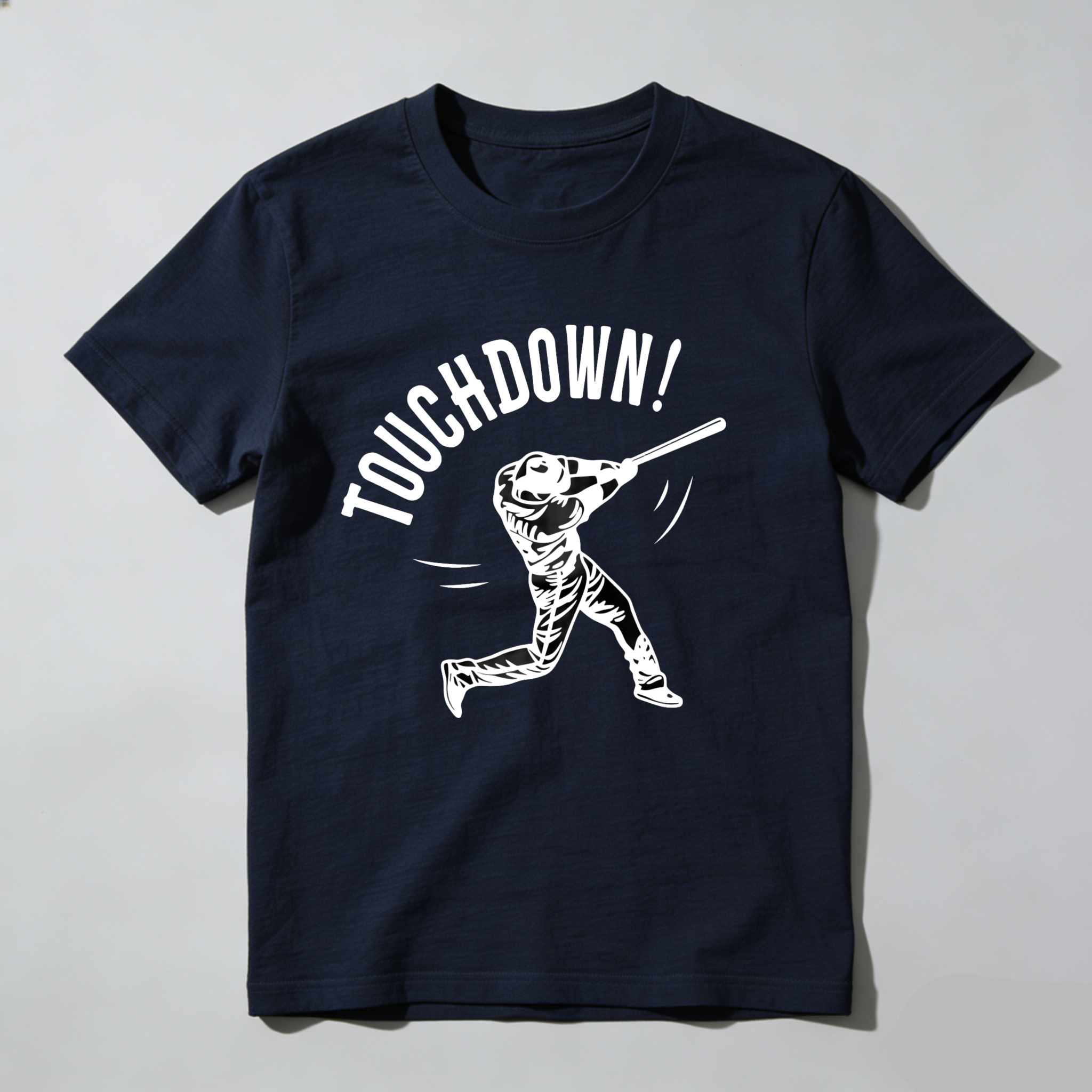 Dorawear™ Touchdown T-Shirt Featuring Baseball Player Swinging Bat