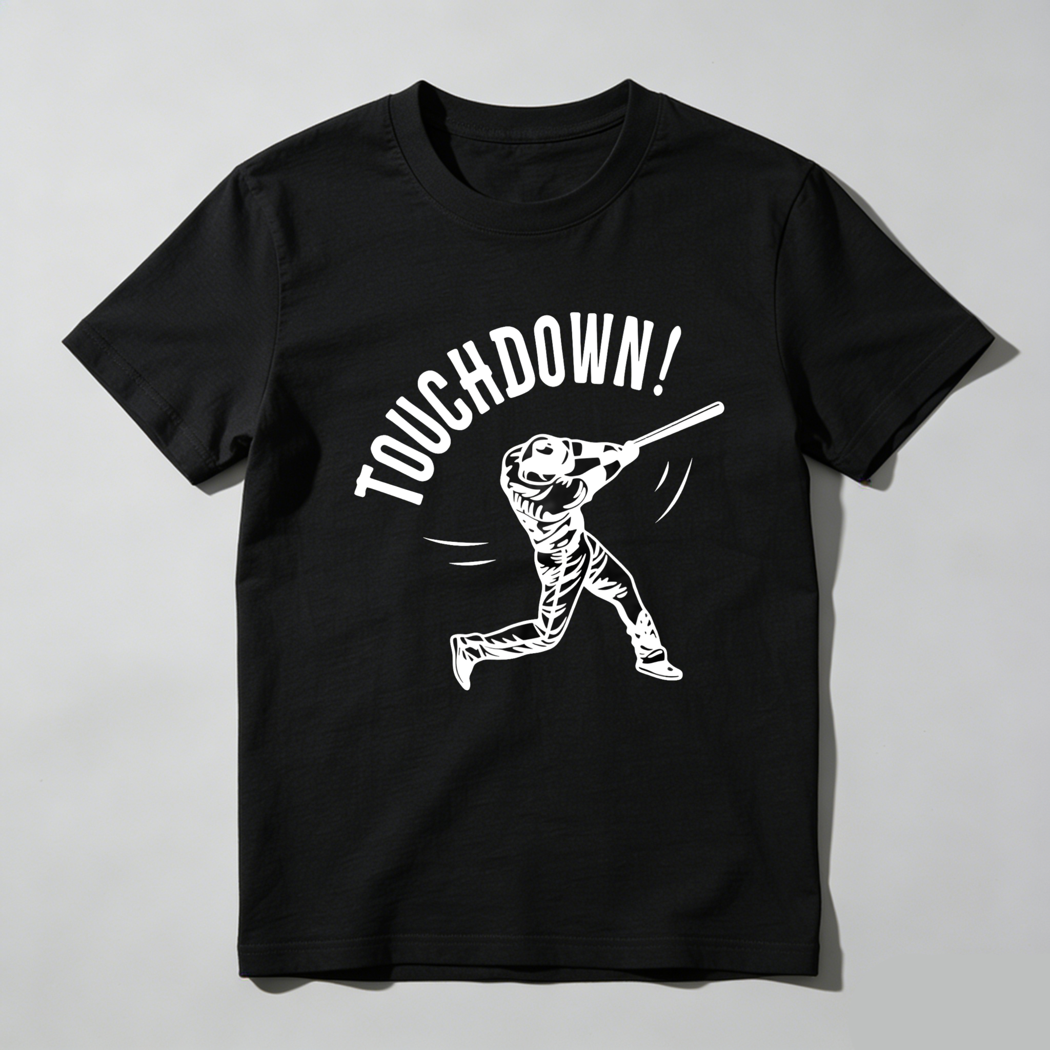 Dorawear™ Touchdown T-Shirt Featuring Baseball Player Swinging Bat