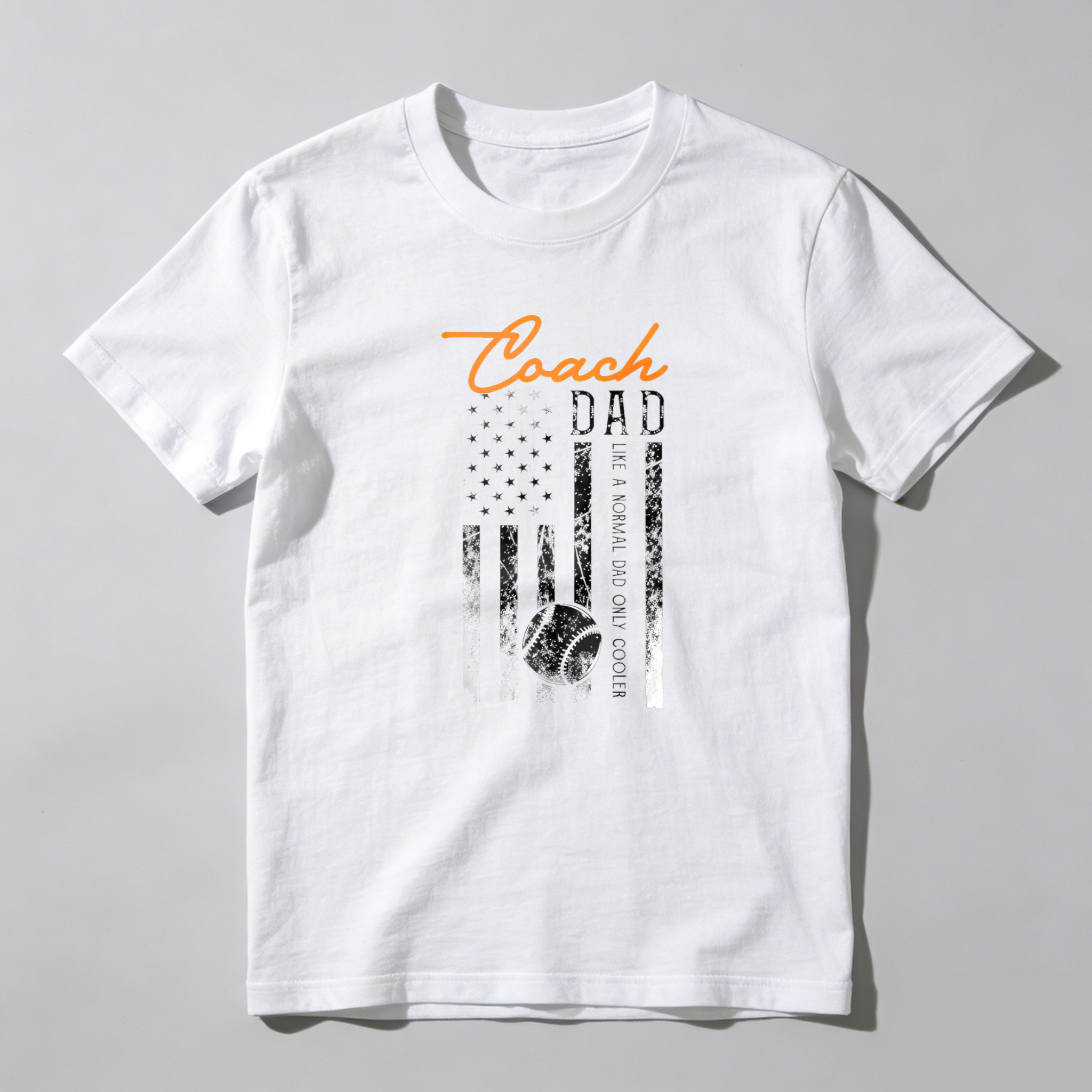 Dorawear™ Coach Dad American Flag Baseball  T Shirt-Dorawear