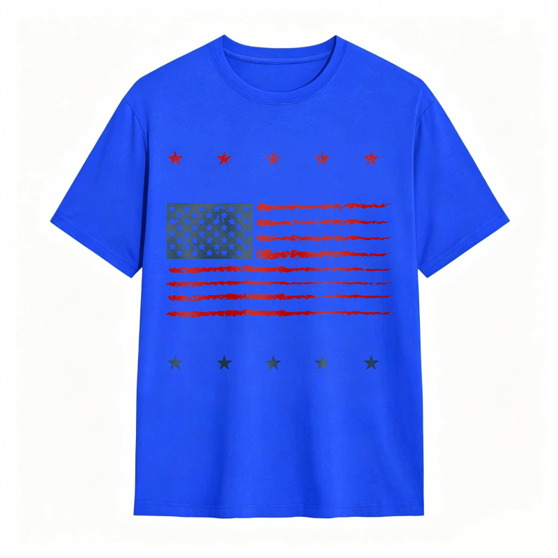 Dorawear™American Flag Design With Stars And Stripes T-shirt