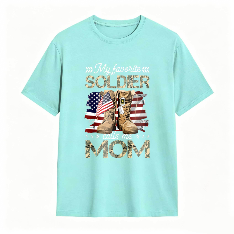 Dorawear™ Soldier Mom American Flag And Military Boots Design Unisex Classic T-shirt