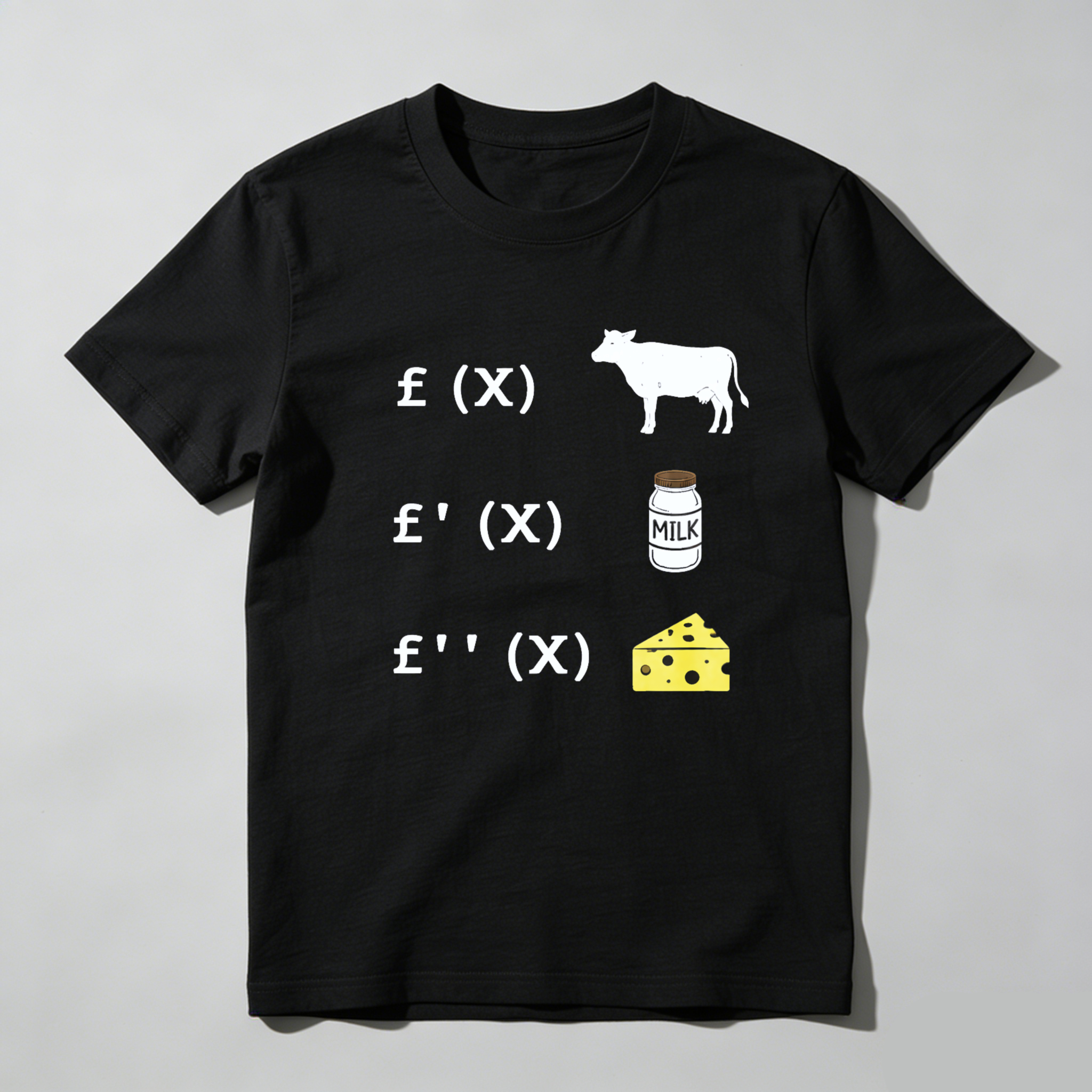 Dorawear™ Cow Milk Cheese Math Pure Cotton Short Sleeve T Shirt-Dorawear