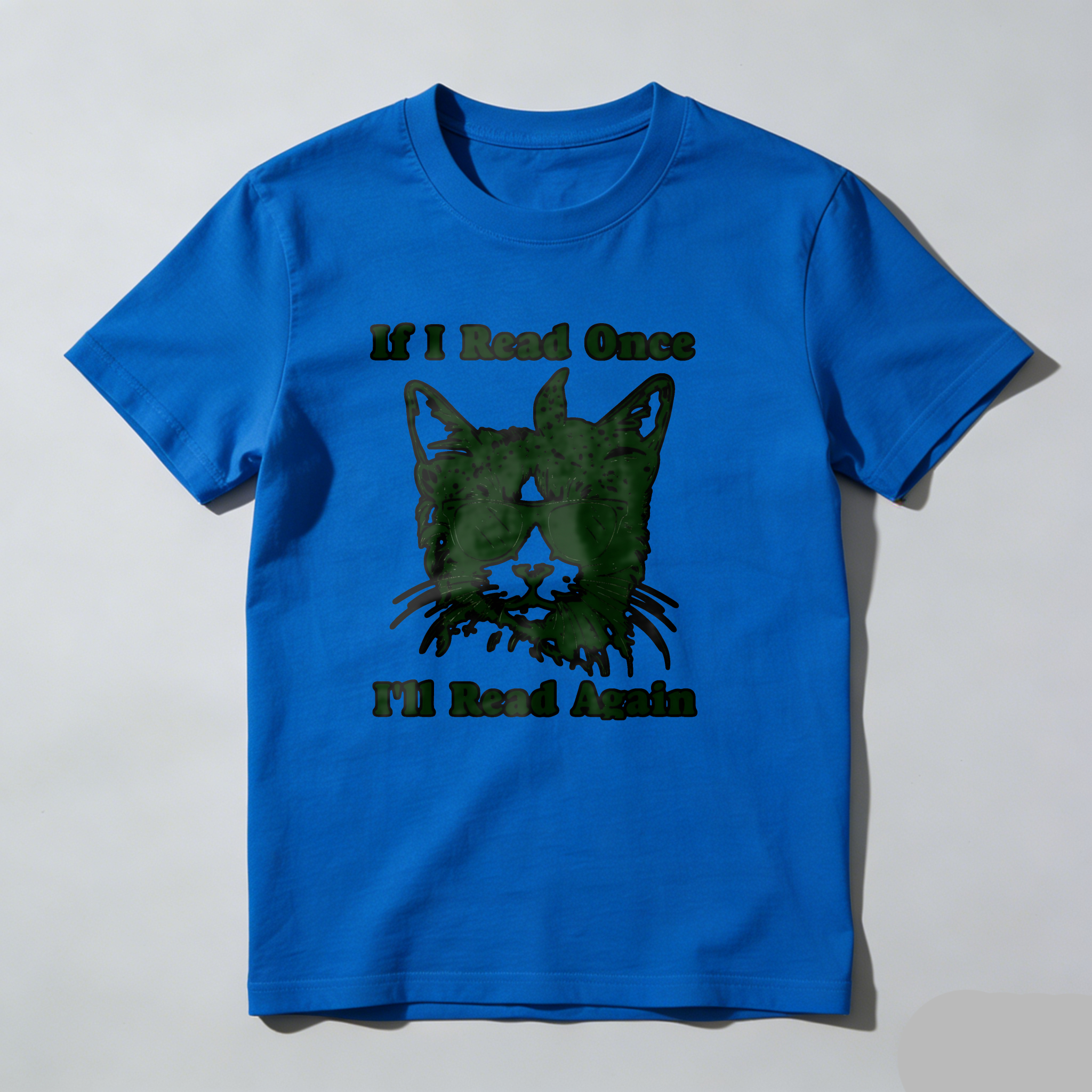 Dorawear™ If I Read Once I'll Read Again Cat With Glasses T Shirt