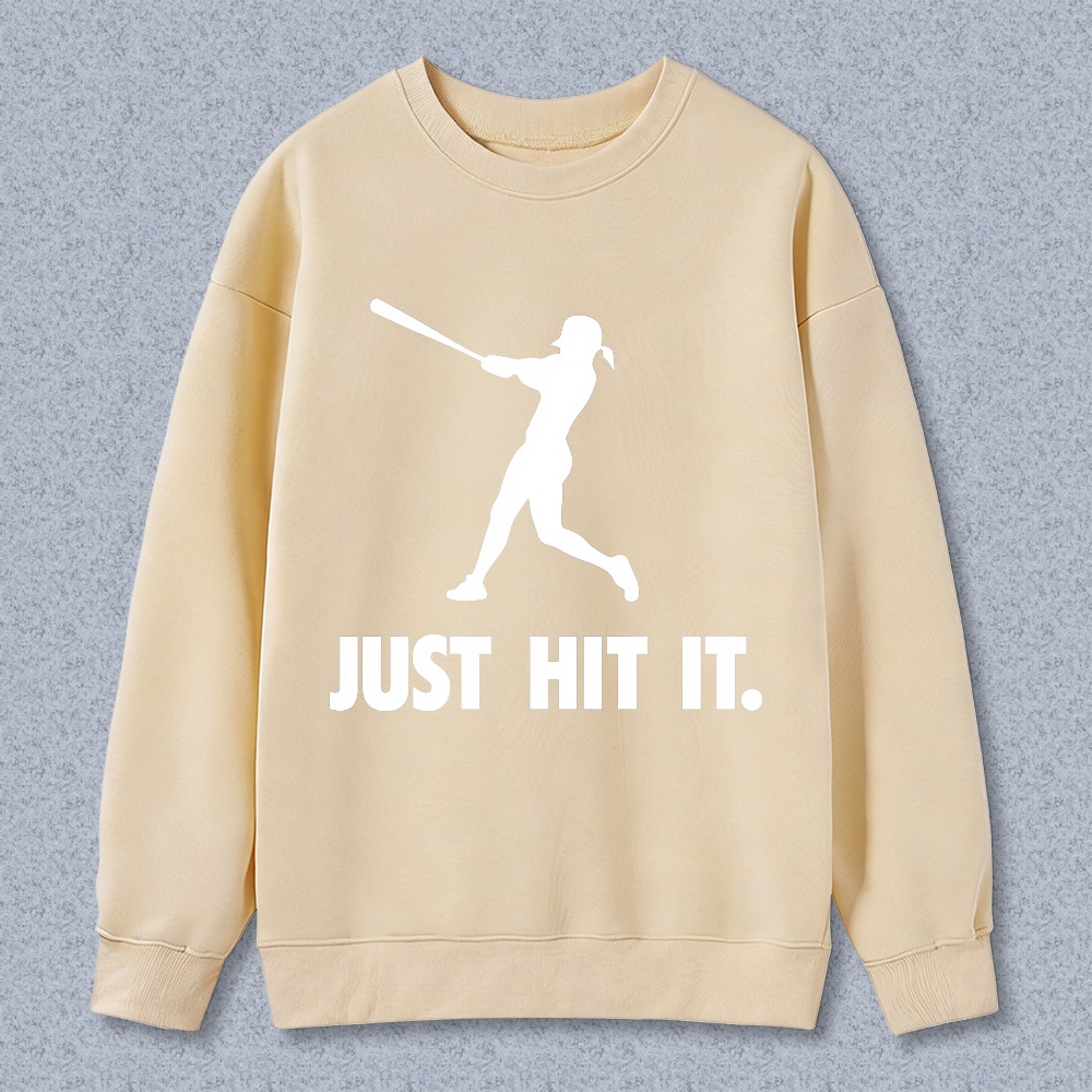 Dorawear™ Baseball Player Silhouette Just Hit It Unisex Classic Sweatshirt