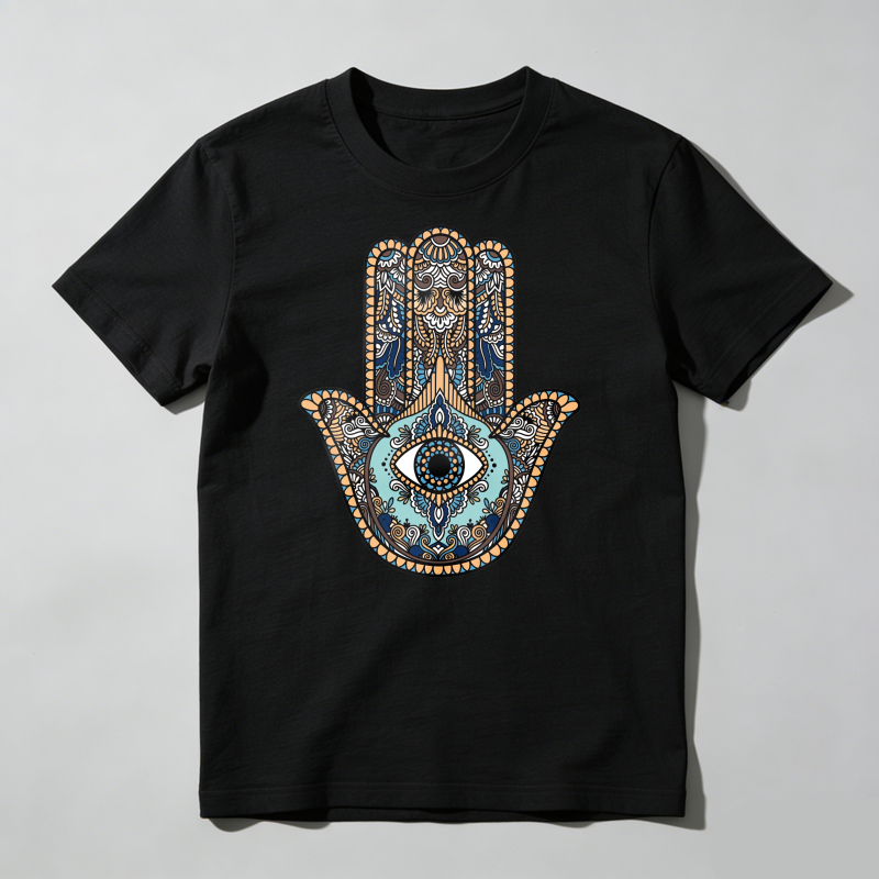 Dorawear™  Hamsa Hand With Eye And Ornate Patterns T Shirt