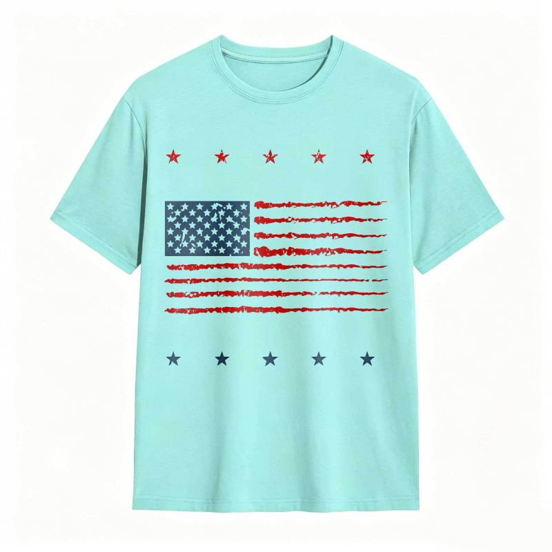 Dorawear™American Flag Design With Stars And Stripes T-shirt