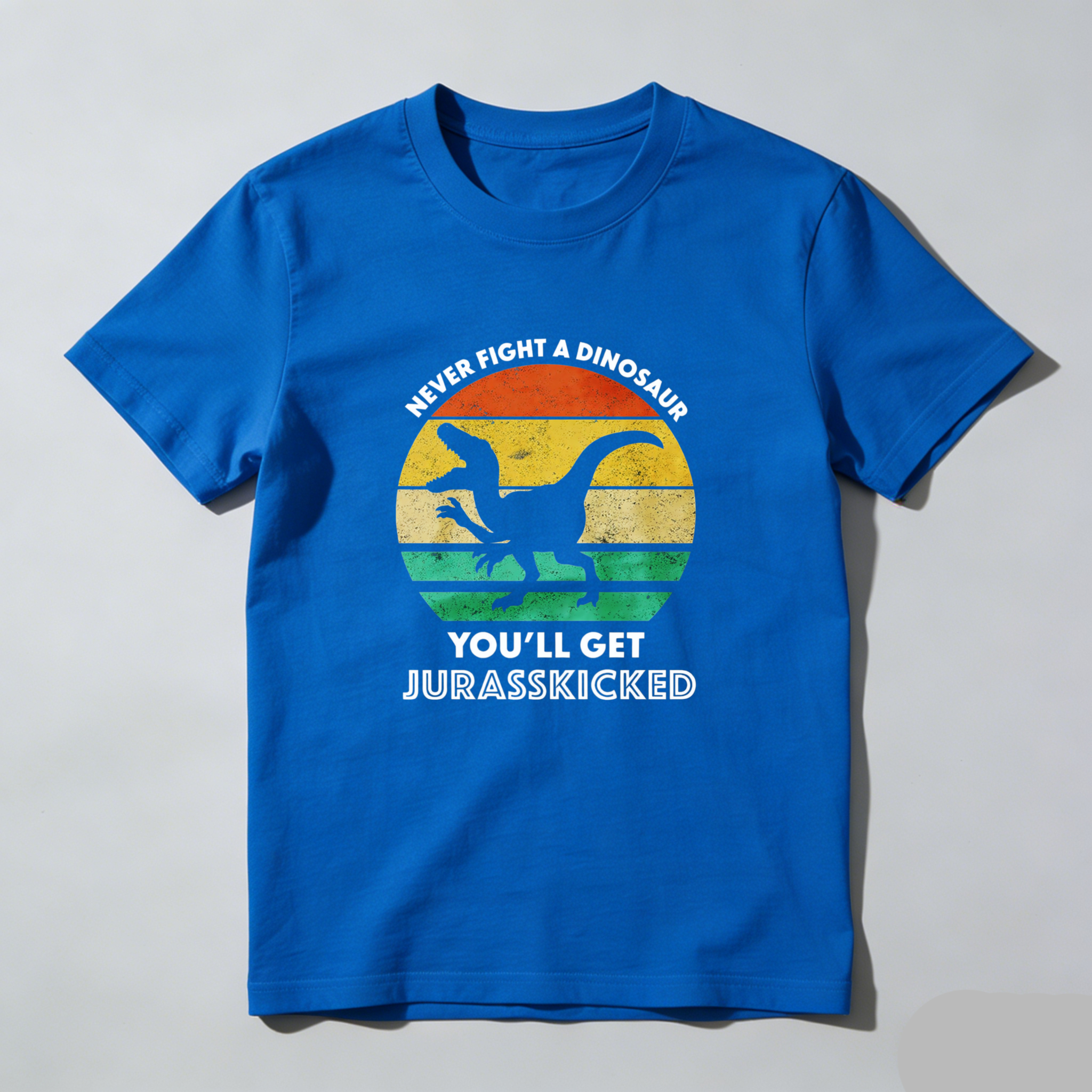 Dorawear™ Never Fight A Dinosaur Youll Get Jurasskicked Pure Cotton Short Sleeve T Shirt-Dorawear