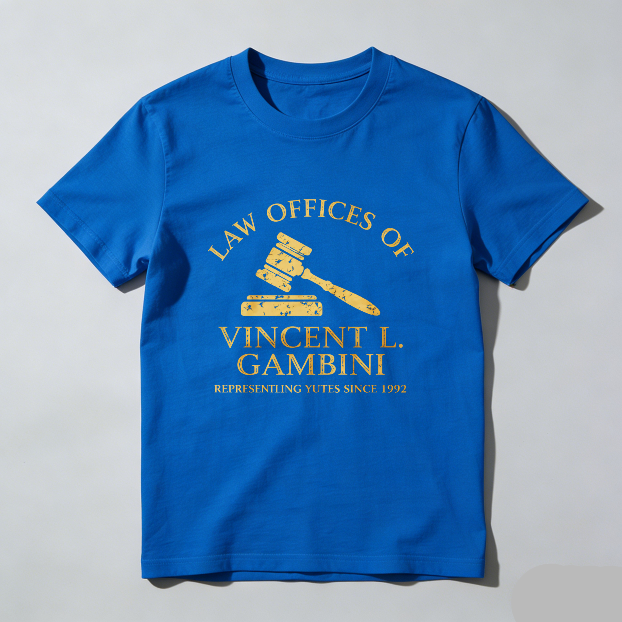 Dorawear™ Law Offices Of Vincent L Gambini Representing Yutes Since 1992 Pure Cotton Short Sleeve T Shirt-Dorawear
