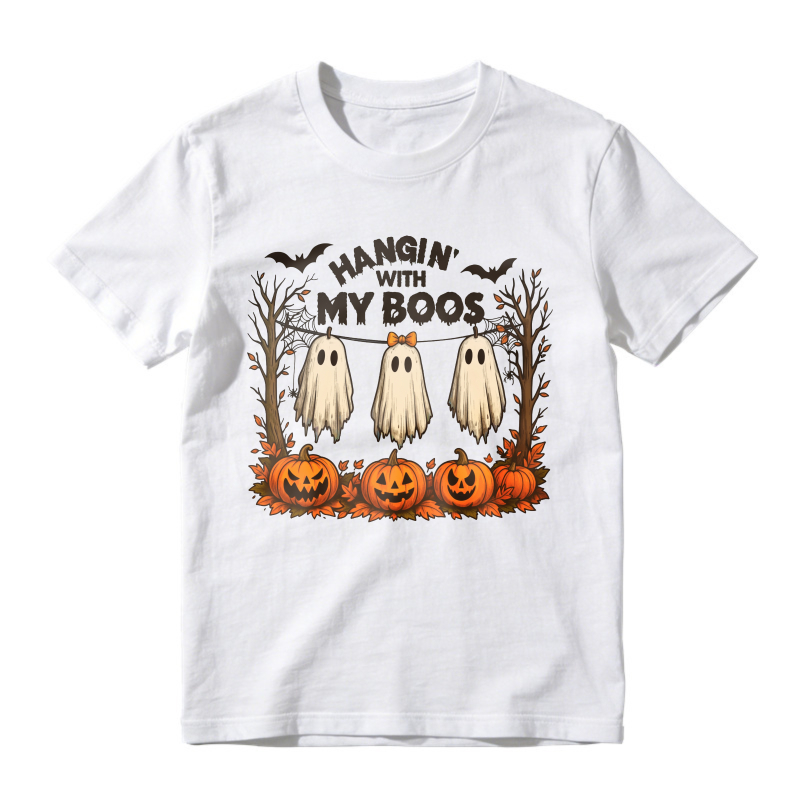 Hanging Ghosts And Pumpkins Halloween Funny Quote, Unisex Classic T-shirt