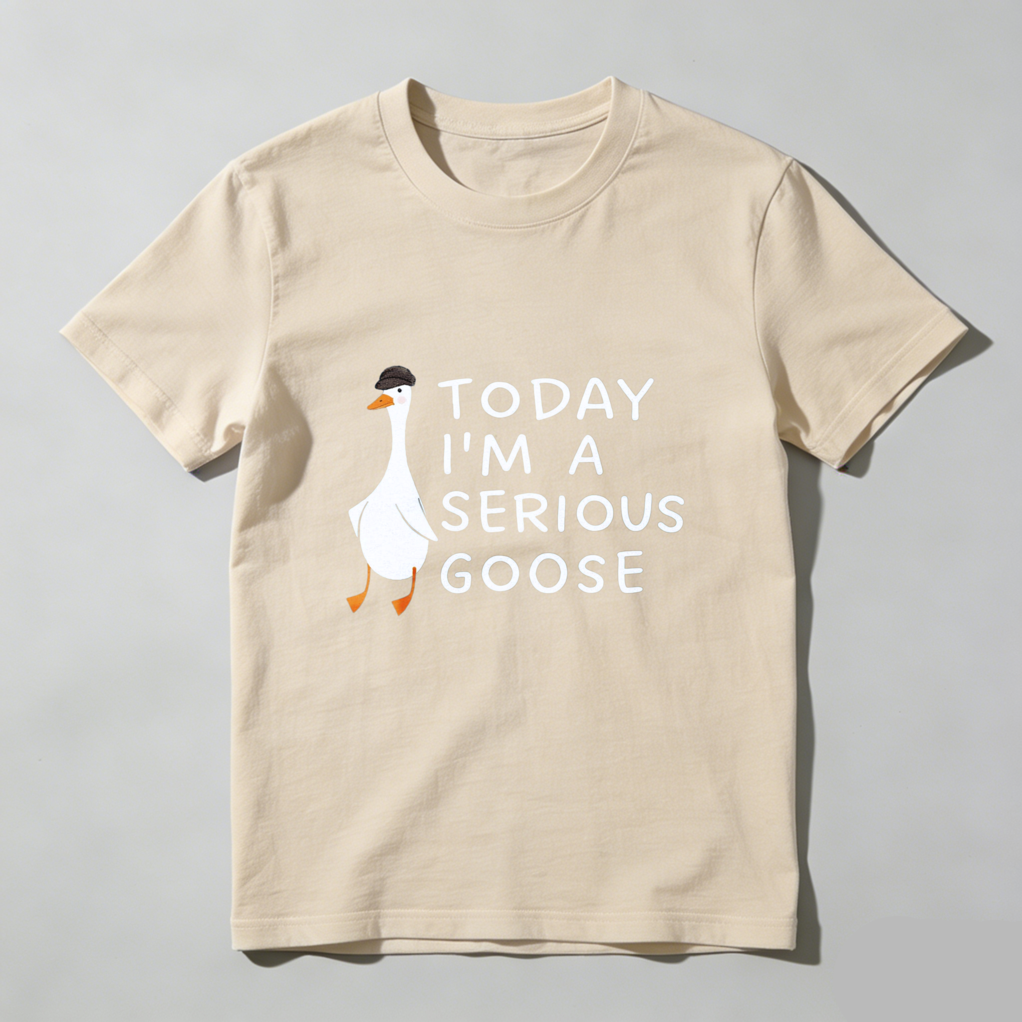Dorawear Today I'm A Serious Goose Pure Cotton Short Sleeve T Shirt