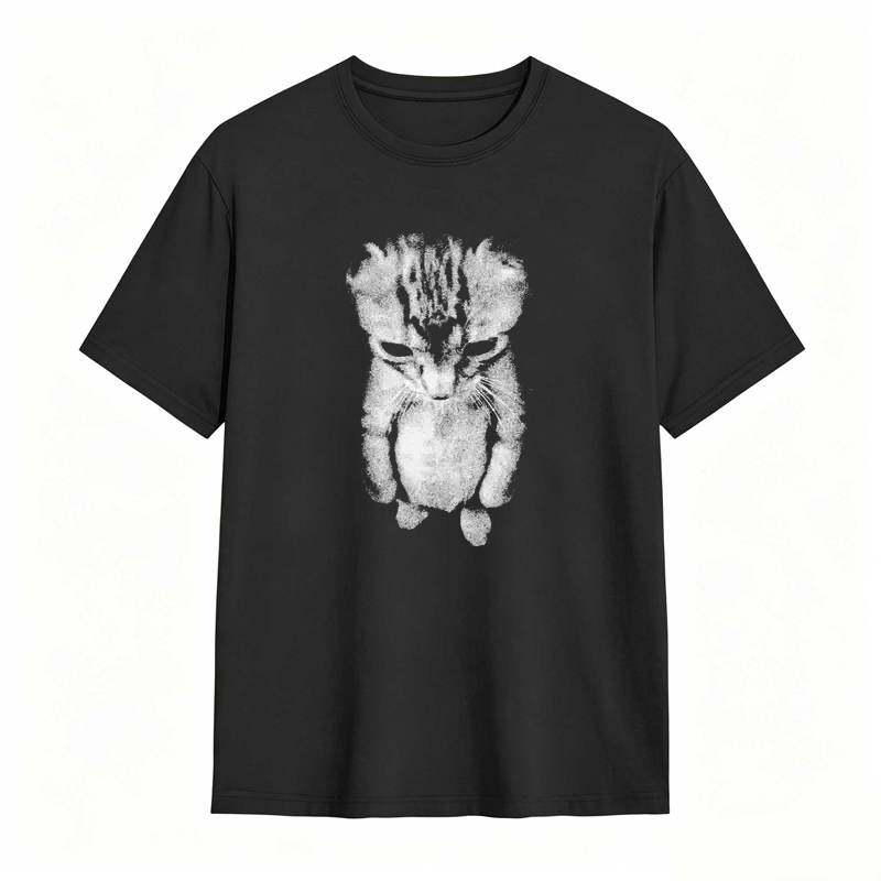 100% Cotton Unisex Sad Meme Cat Funny T-shirt