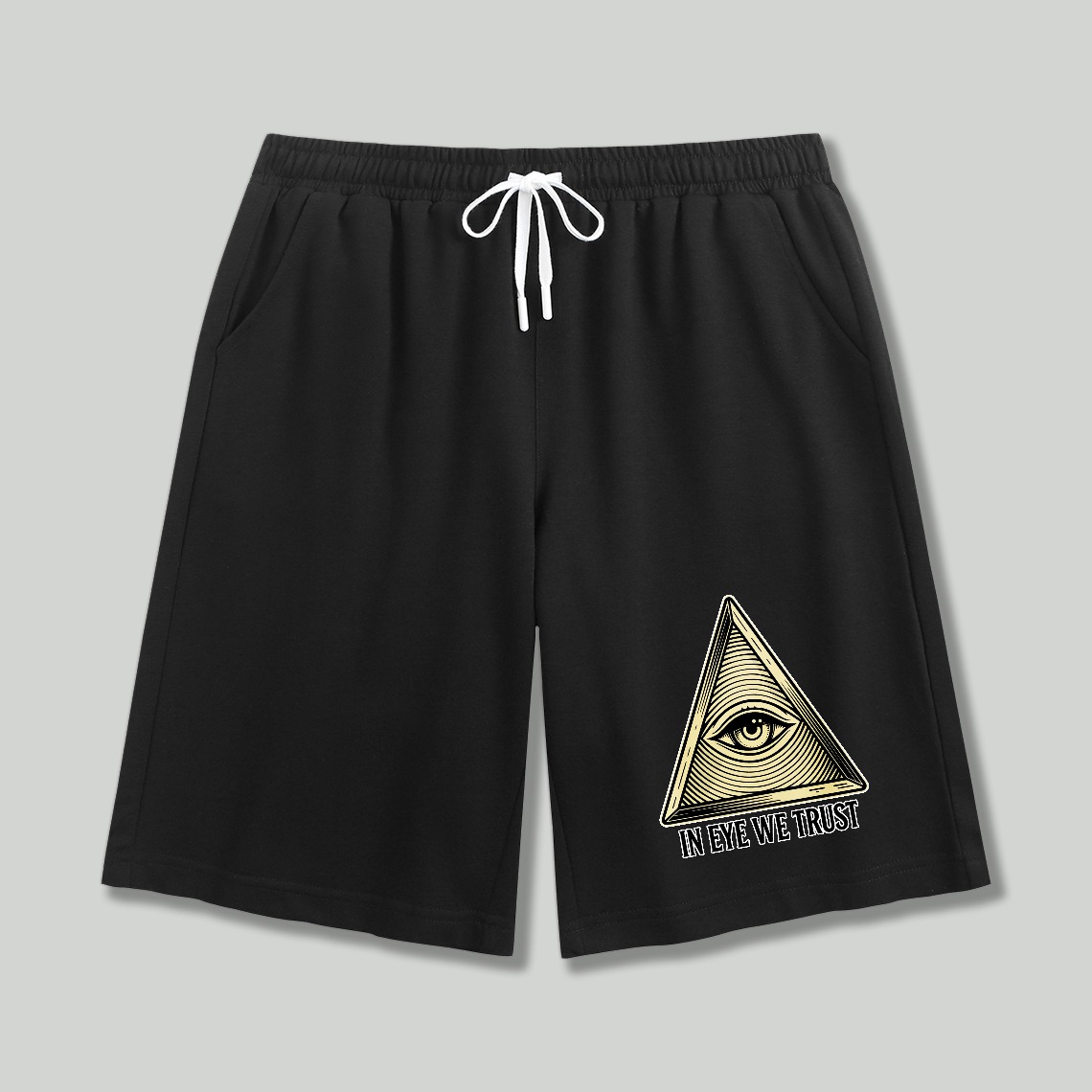 Dorawear™ All Seeing Eye Symbol With In Eye We Trust Text Shorts