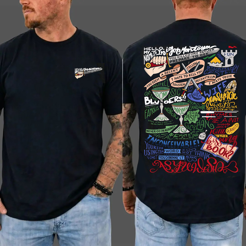 Th3 Pr1nc3ss Br1d3 Inspired Graphic T-Shirt, Iconic Movie Quotes Hand-Lettered Tee