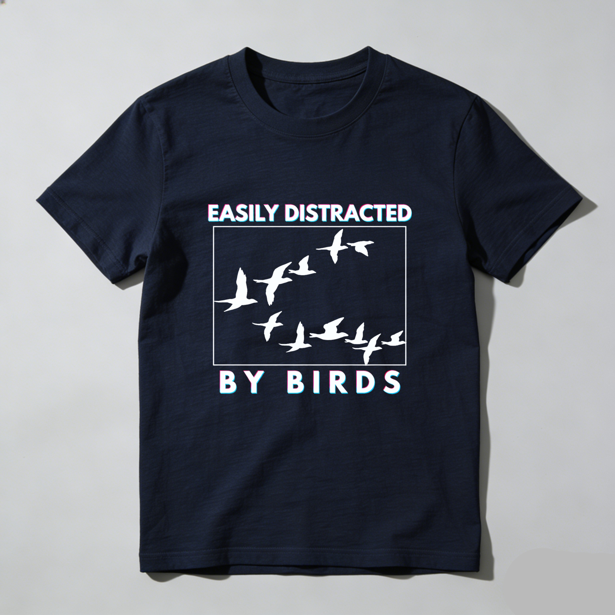 Dorawear Easily Distracted By Birds Pure Cotton Short Sleeve T Shirt