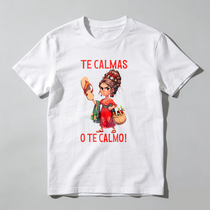 Dorawear™ Funny Mexican Spanish Mom “Calm Or I Will Calm You” Women’s Summer Graphic T-Shirt