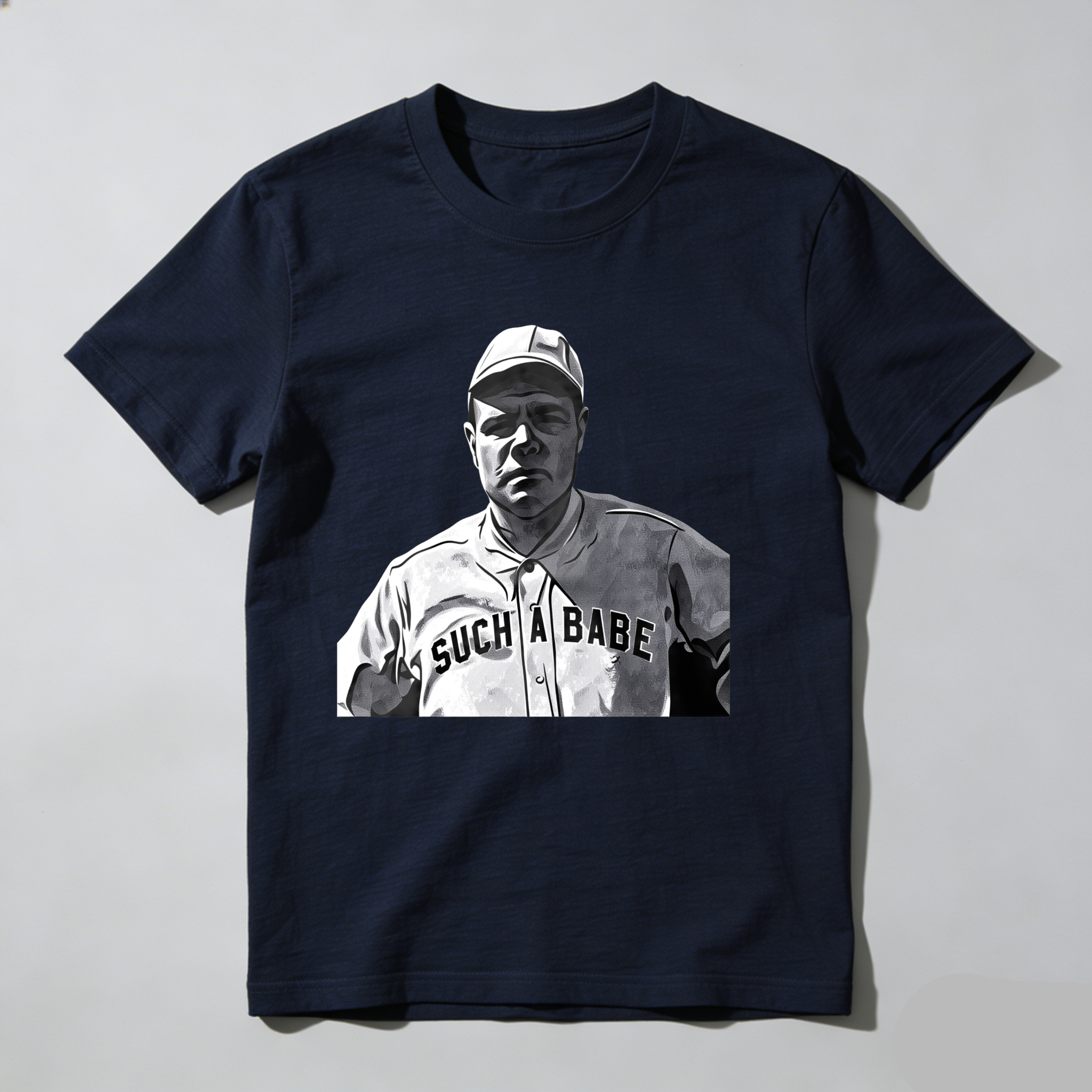 Dorawear™Babe Ruth Baseball Player Portrait Print T Shirt