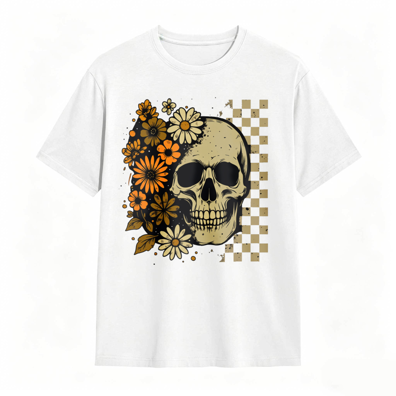 Dorawear™ Floral Skull Design Unisex Classic T-shirt