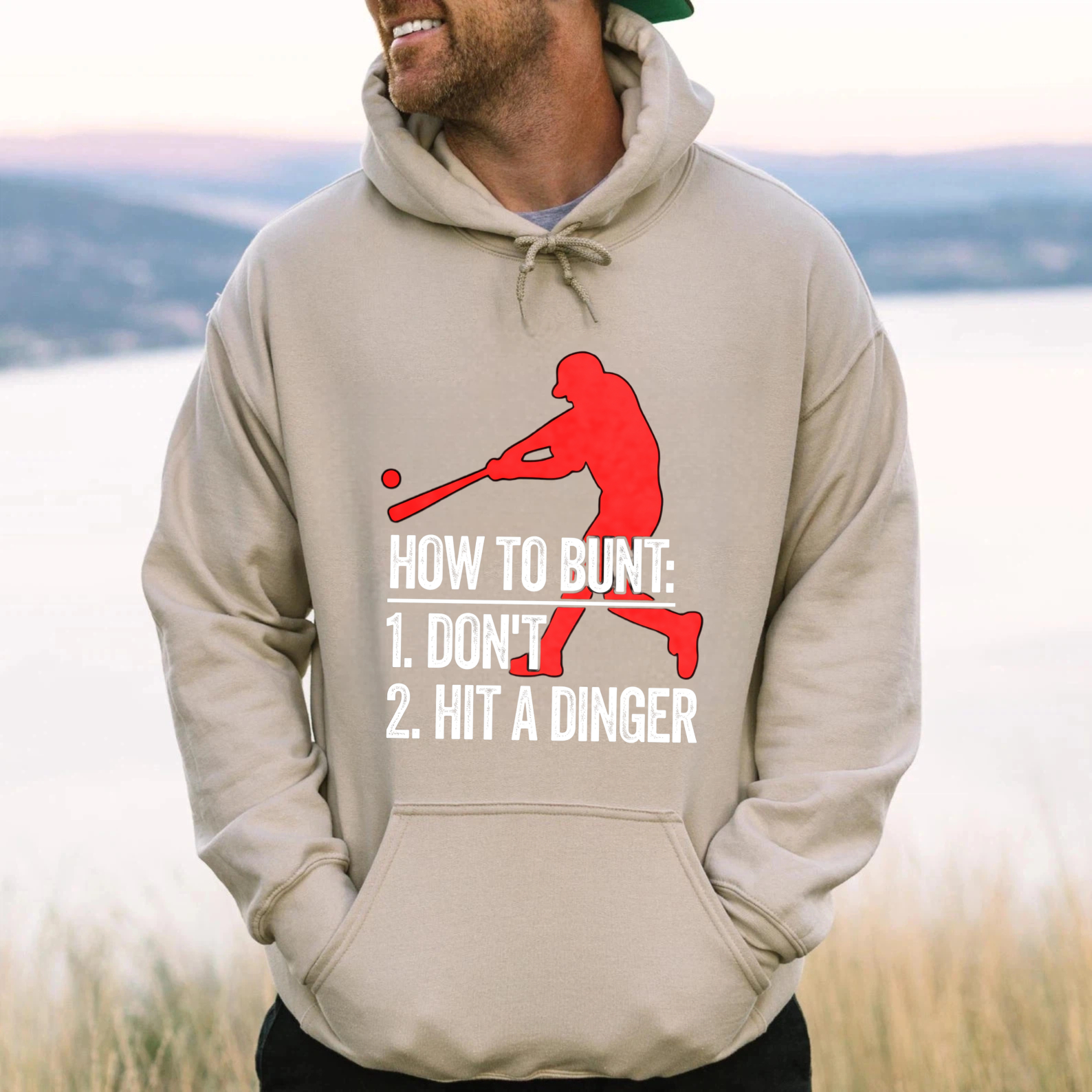 Dorawear™ How To Bunt Dont Hit A Dinger Baseball Hoodie For Men And Women Funny Sports Sweatshirt With Humor Graphic Design-Dorawear