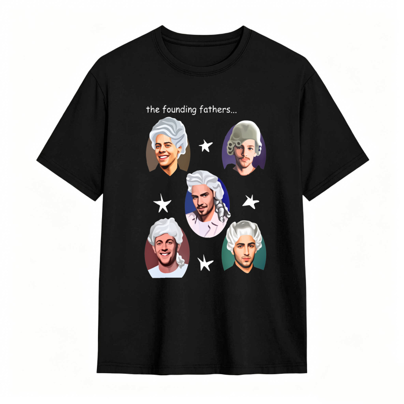 The Founding Fathers With Modern Faces tshirt 100% cotton
