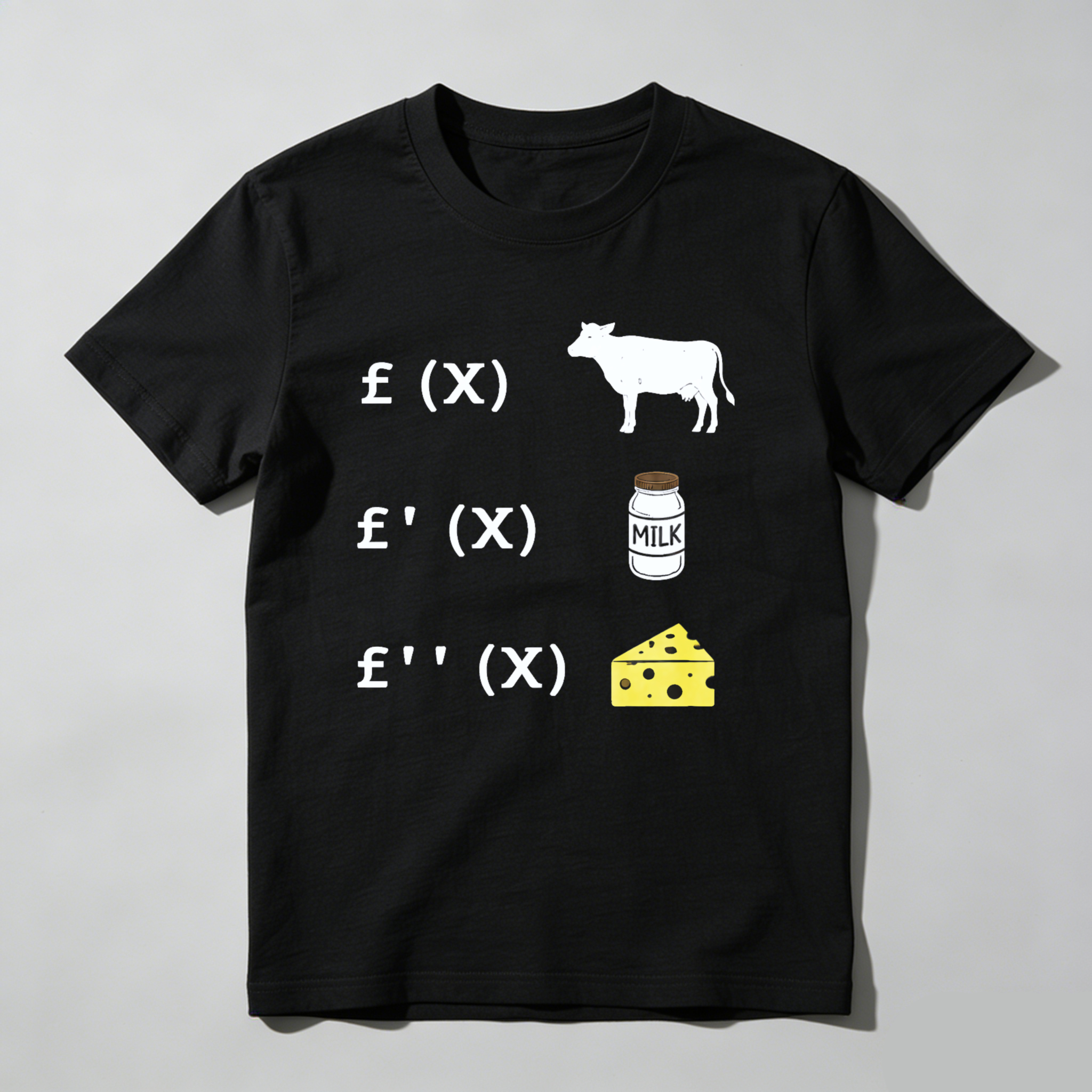 Dorawear™ Cow Milk Cheese Math Pure Cotton Short Sleeve T Shirt-Dorawear