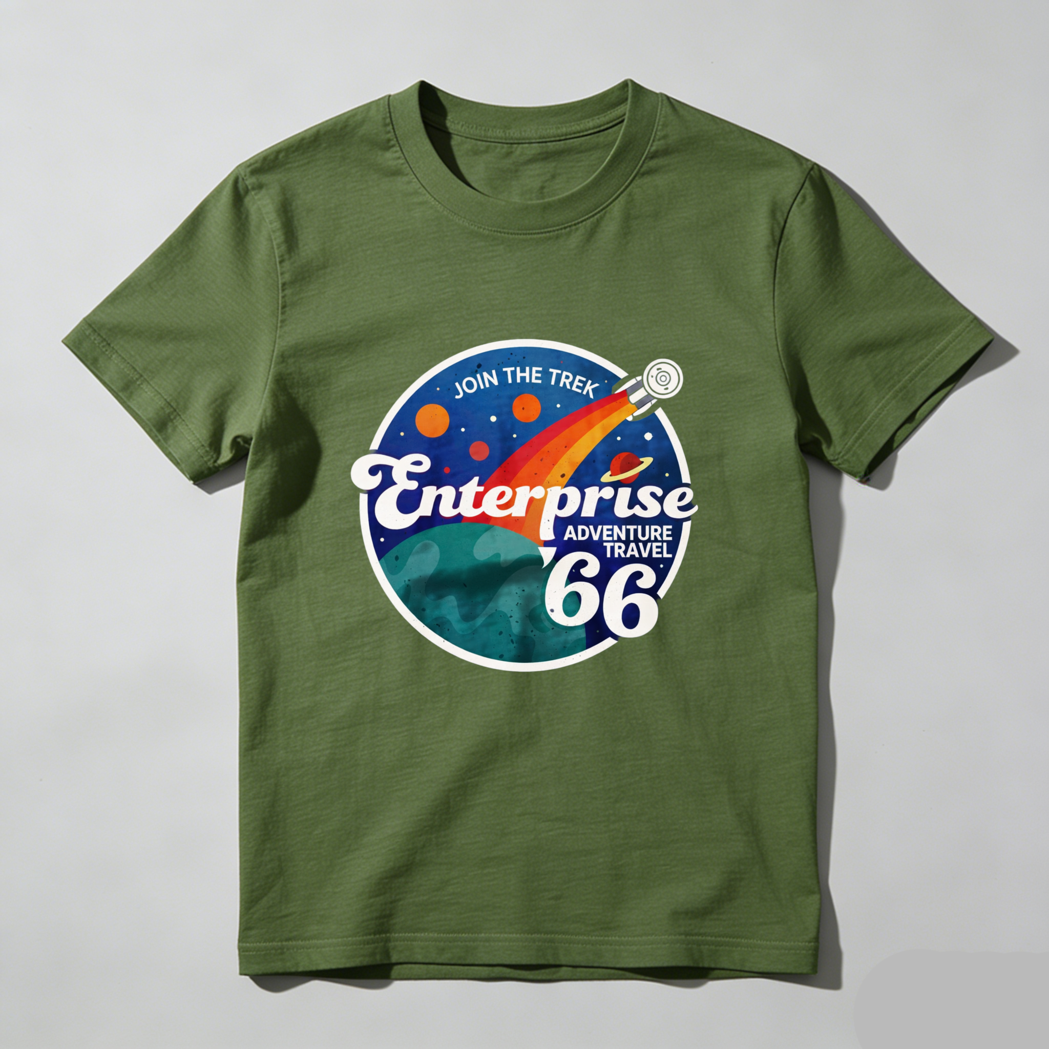 Dorawear™ Enterprise Adventure Travel 66 Join The Trek Pure Cotton Short Sleeve T Shirt-Dorawear