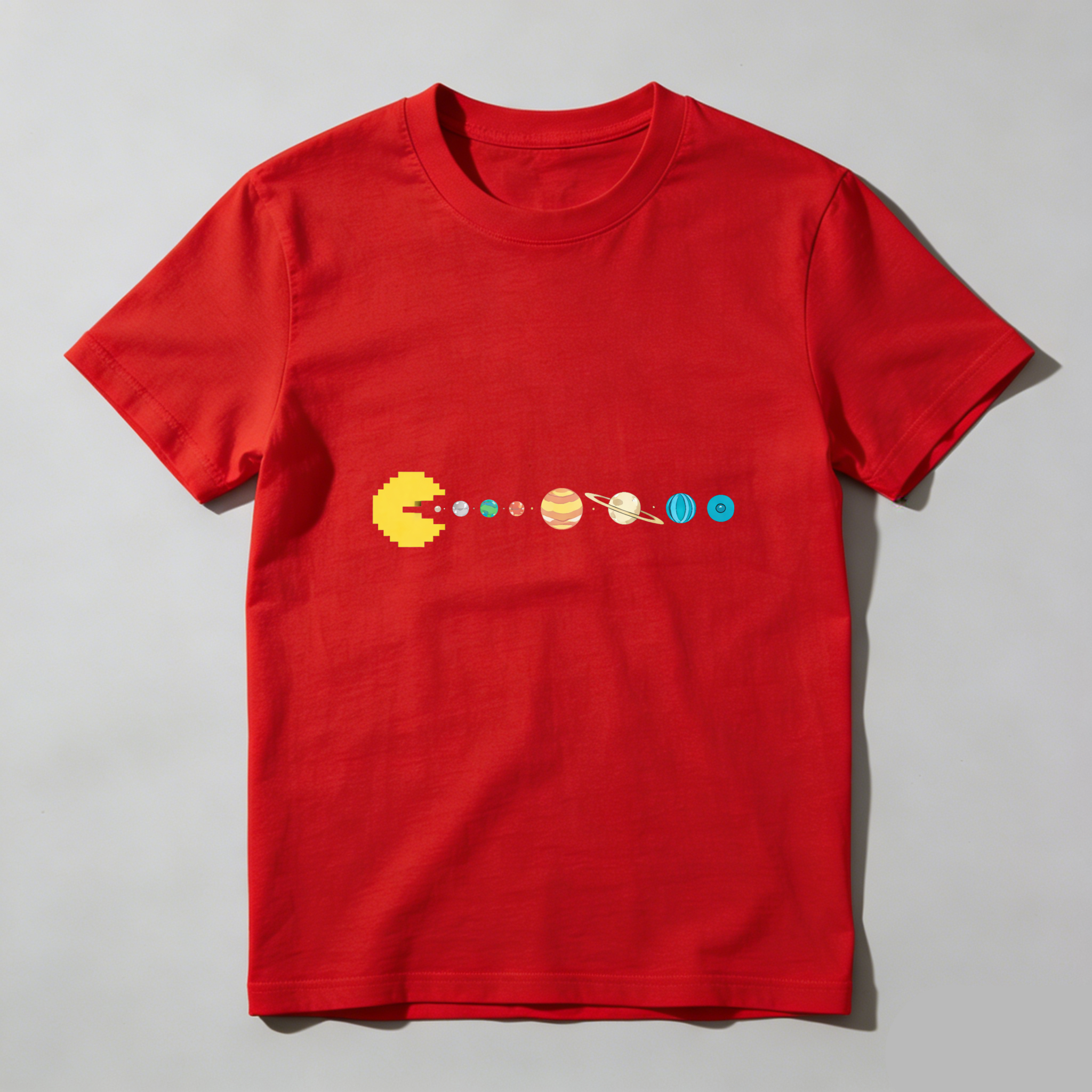 Dorawear™ Pacman Solar System Pure Cotton Short Sleeve T Shirt-Dorawear