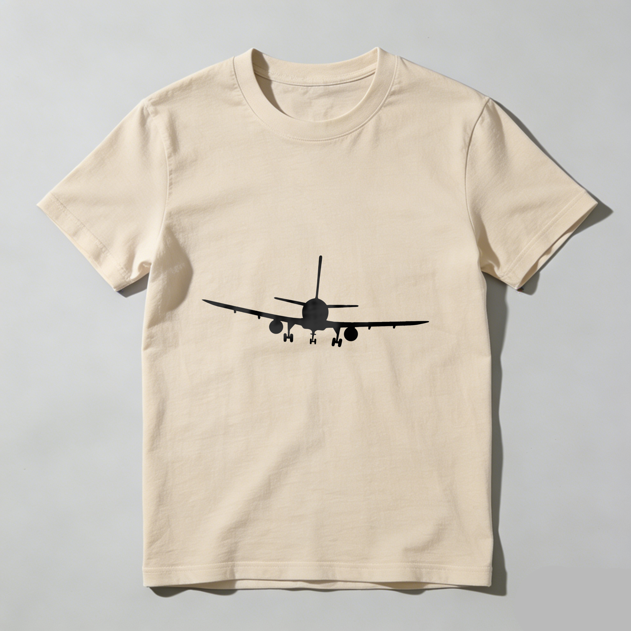 Dorawear™  White Airplane Front View Print T Shirt