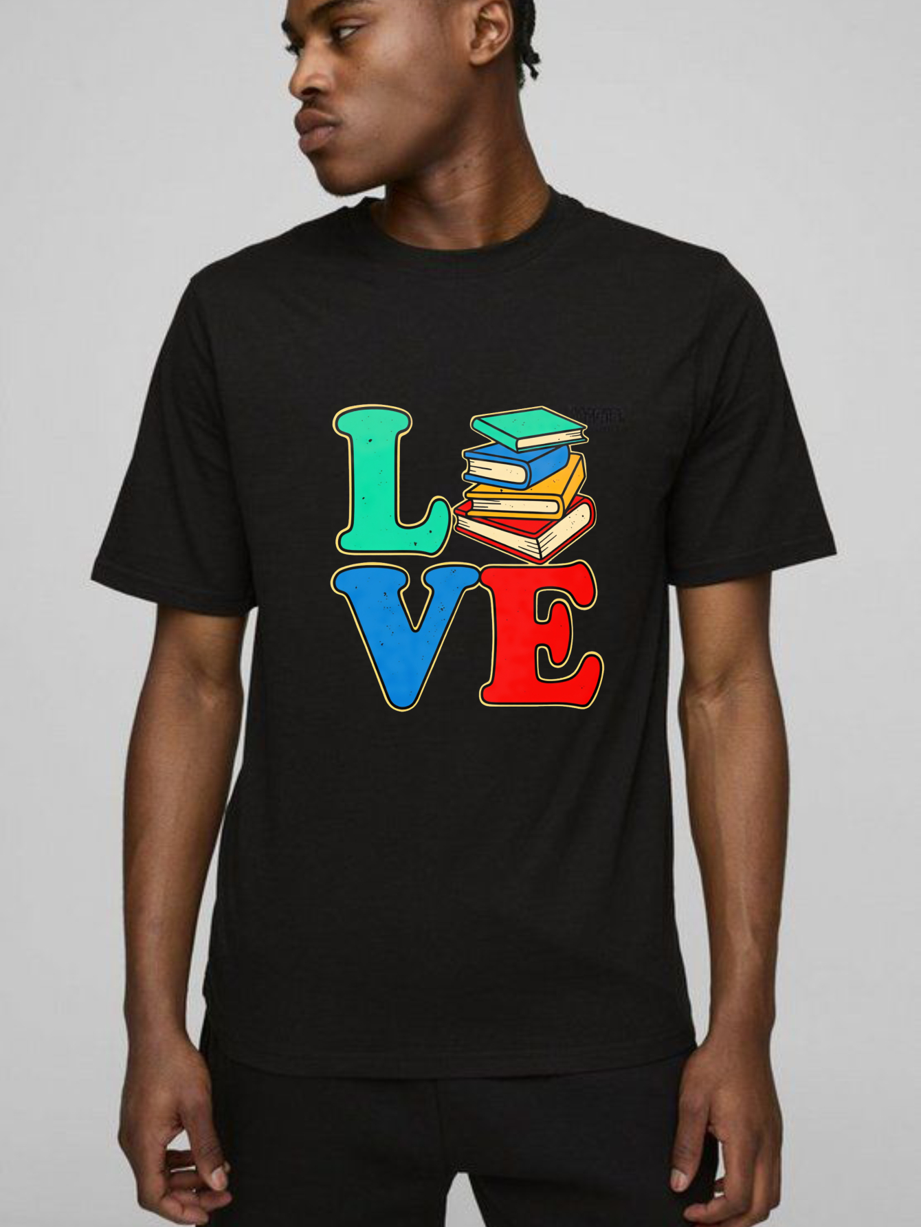 Dorawear Love Books Stack Colorful Letters T Shirt