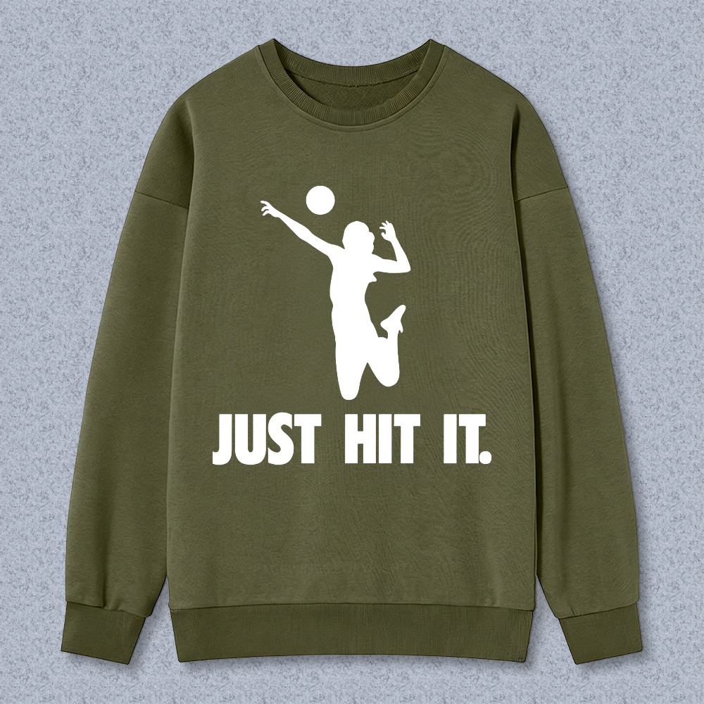 Dorawear™ Volleyball Player Silhouette Just Hit It Unisex Classic Sweatshirt