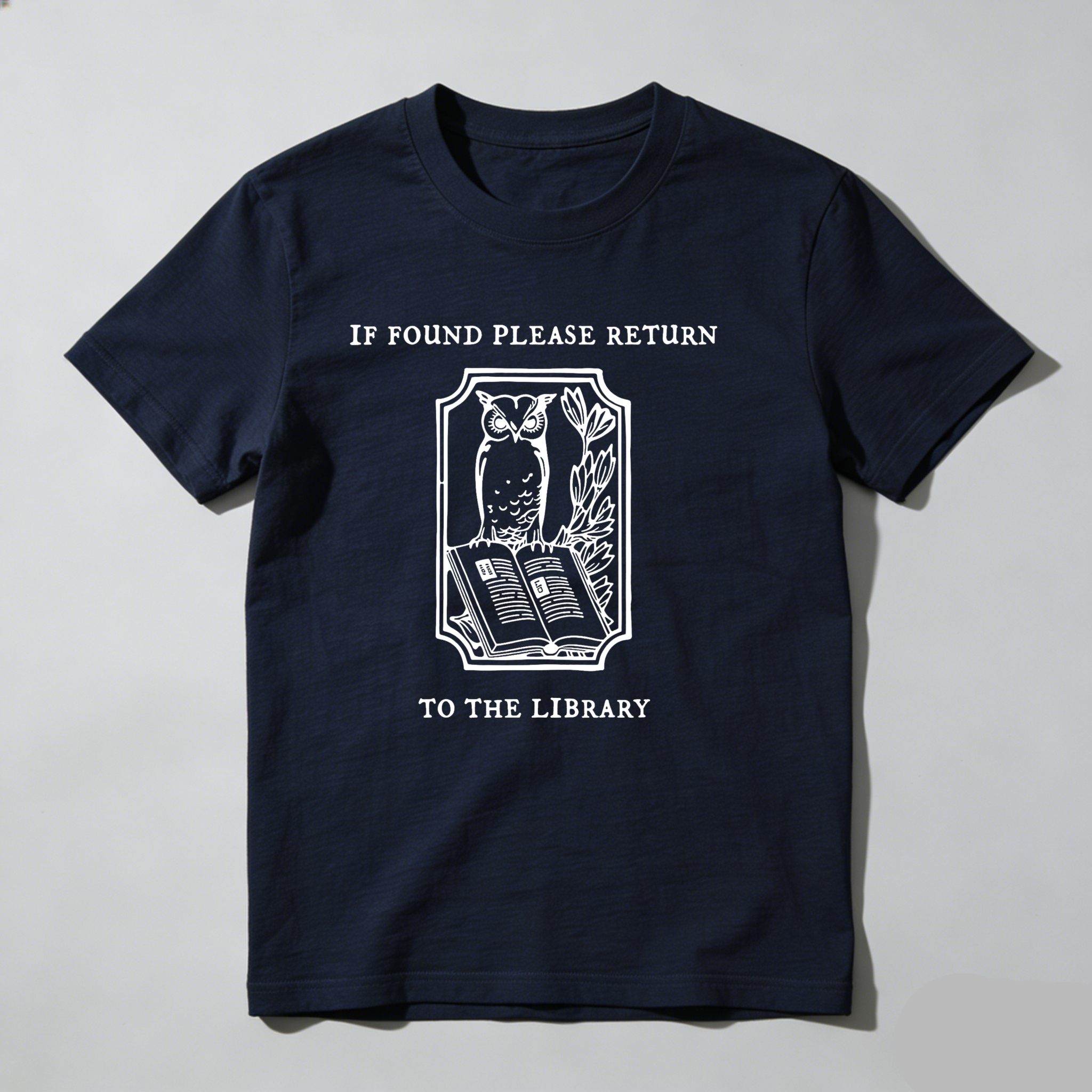 Dorawear™ Owl Reading Book With Leaves And Text T Shirt