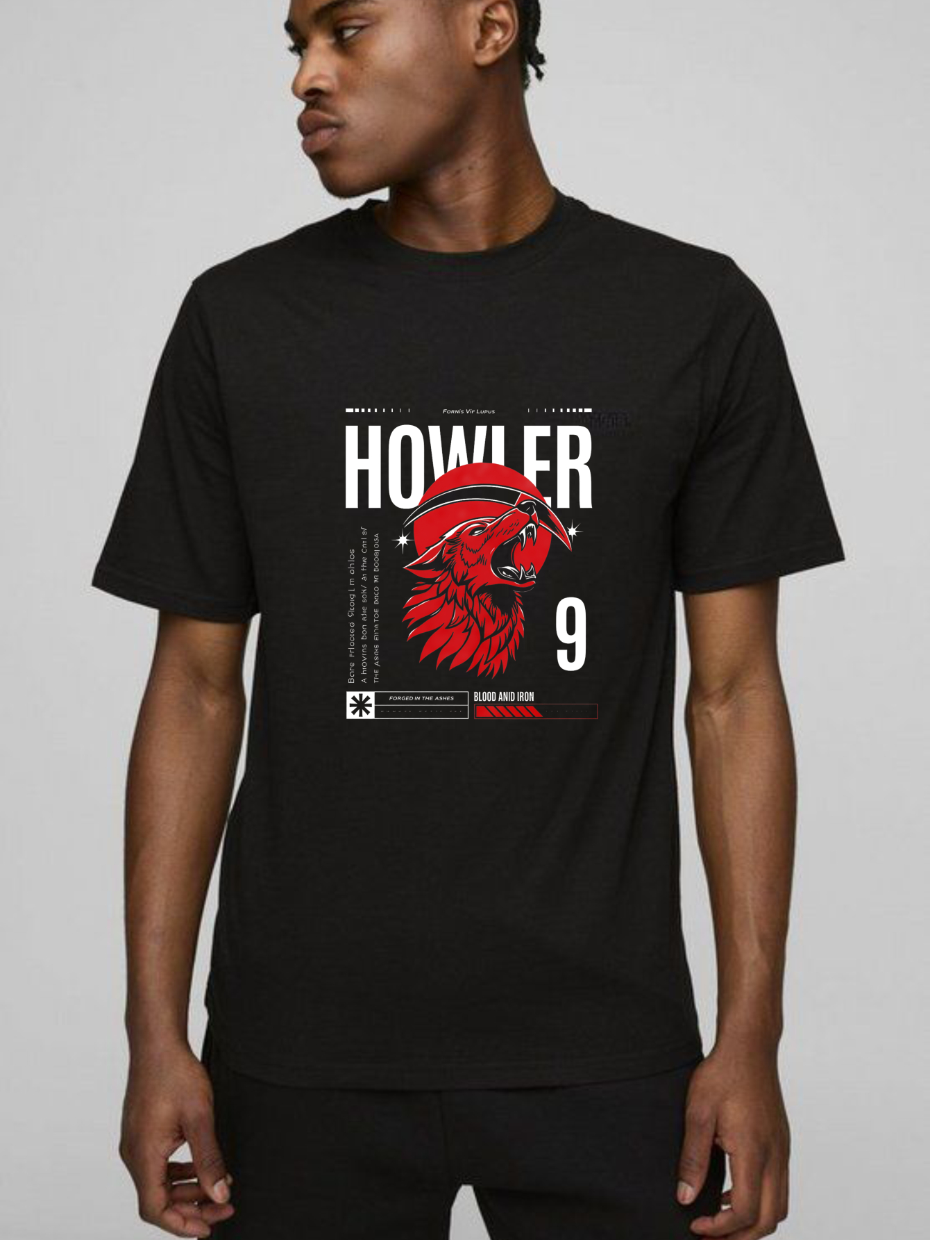 Dorawear™ Howler Wolf Head Number Nine Design T Shirt