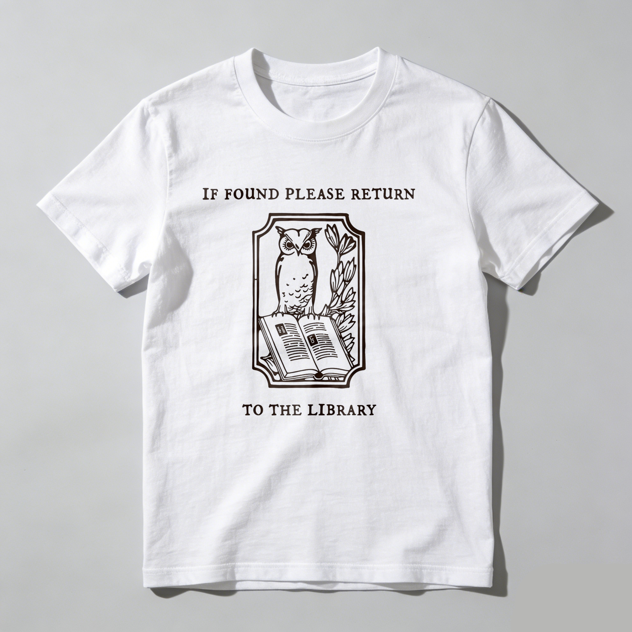 Dorawear™ Owl Reading Book With Leaves And Text T Shirt